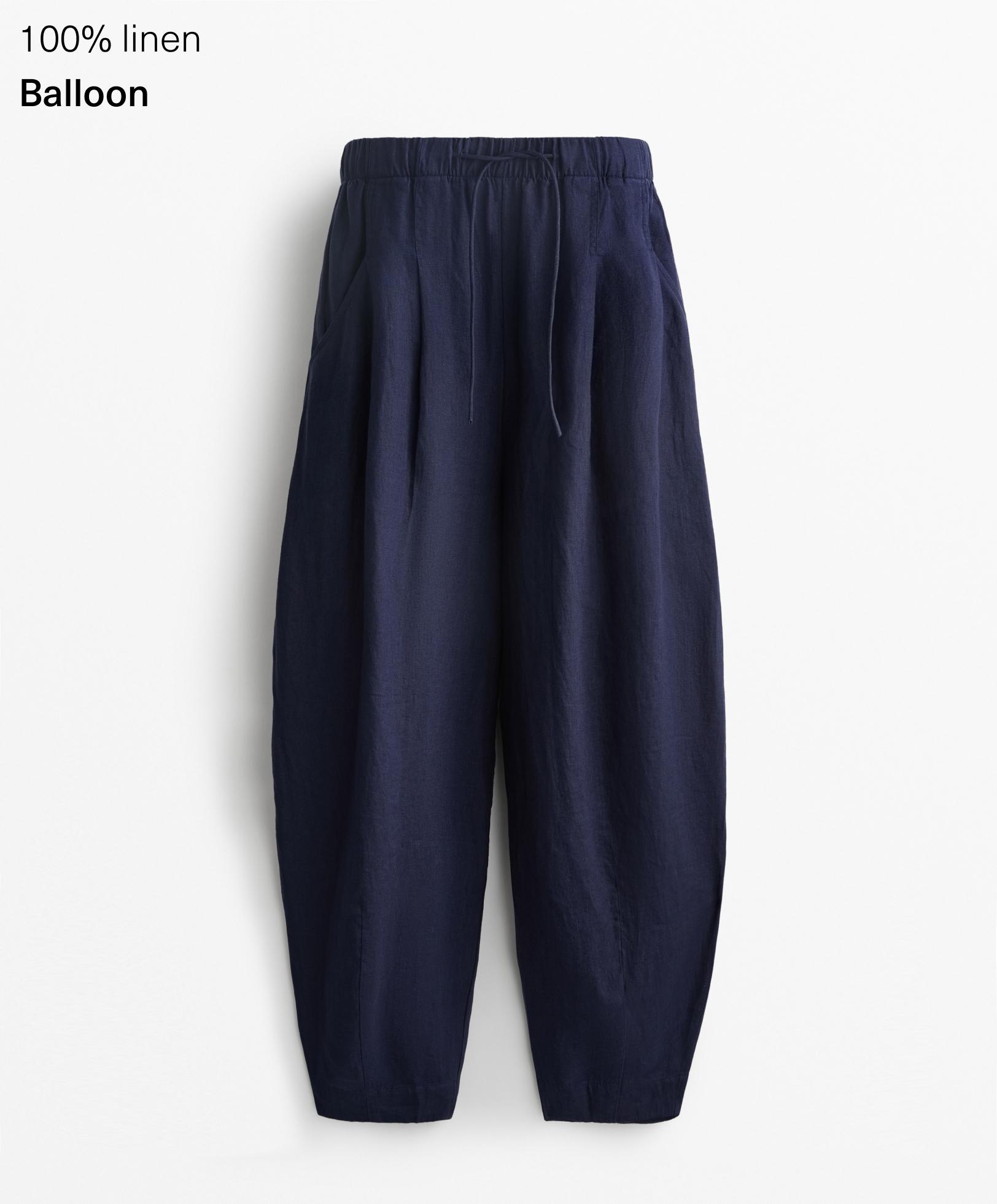 Pantaloni balloon 100% lino Pantaloni balloon 100% lino