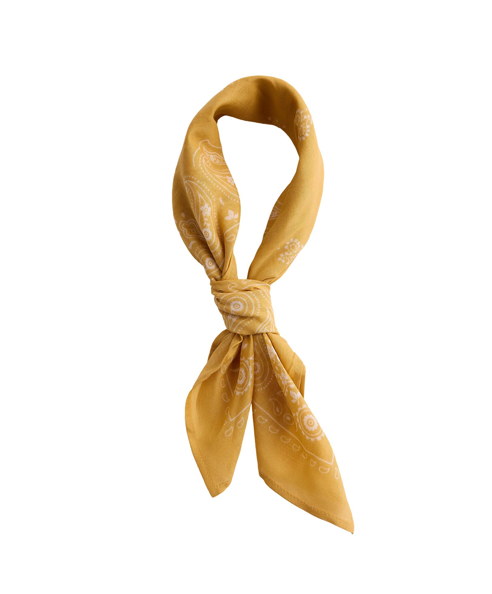 100% cotton print bandana — WASHED YELLOW