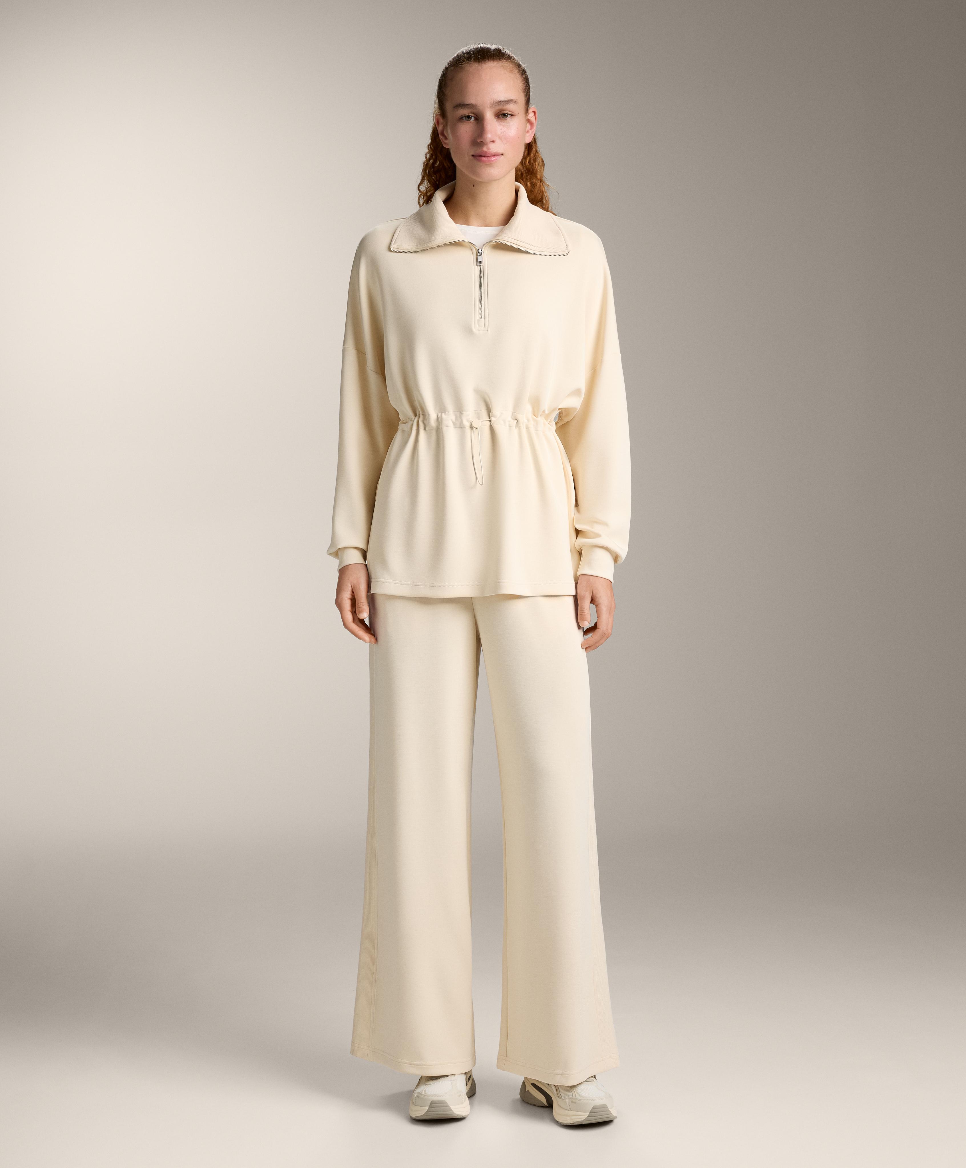 Half-zip sweatshirt with soft-touch modal