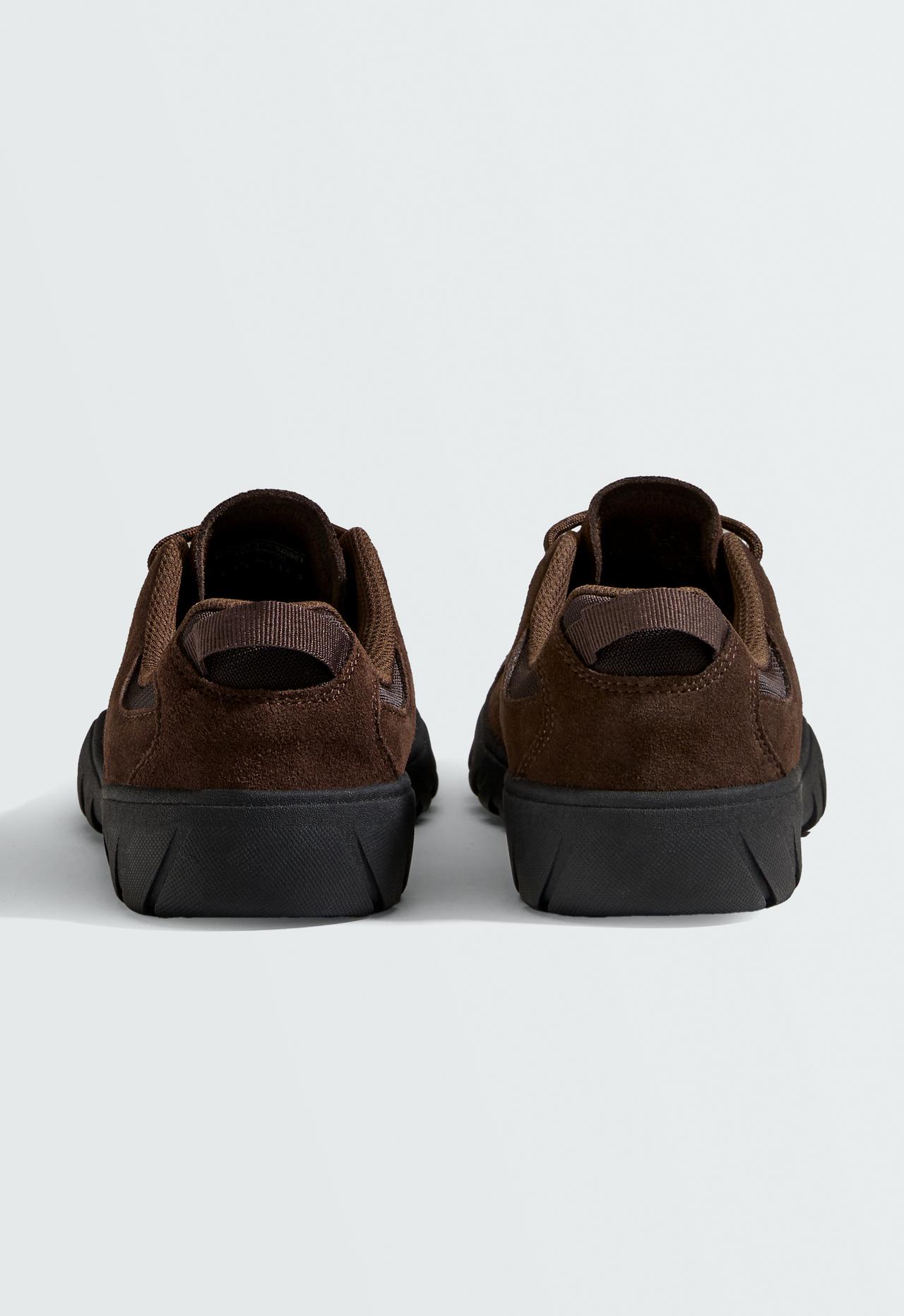 Split-leather trainers — BROWN
