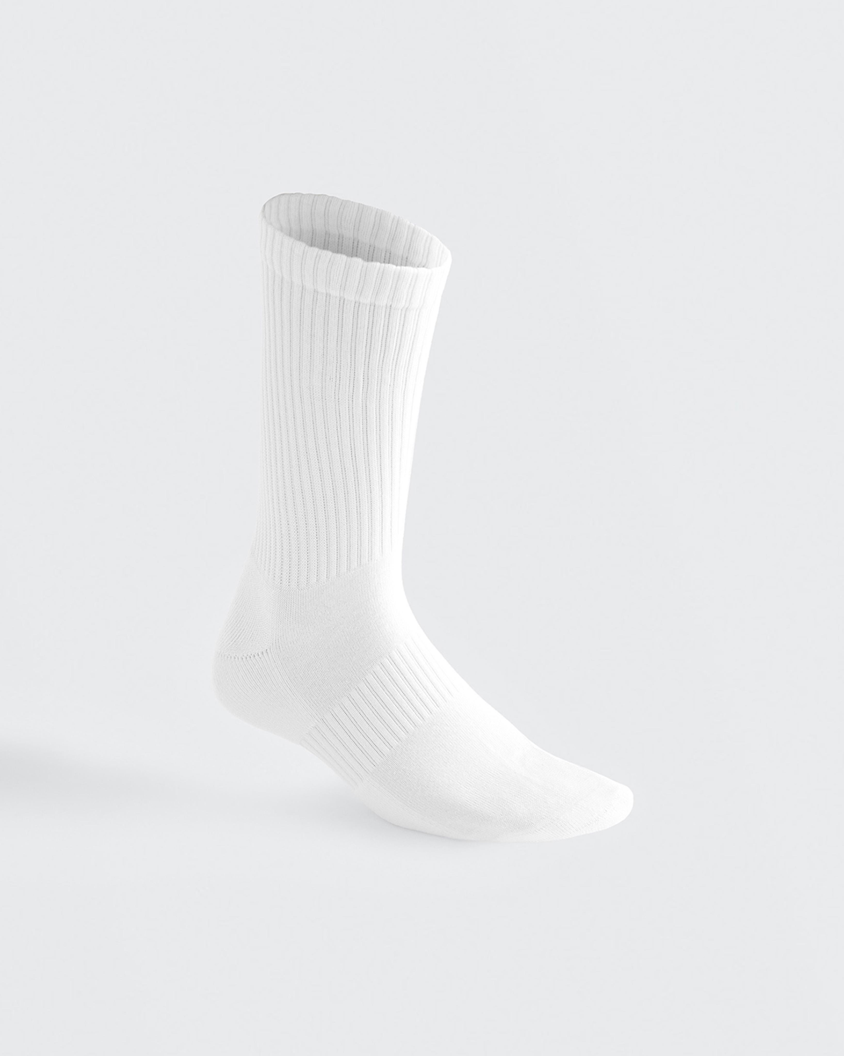 3 pairs of classic cotton blend sports socks — WHITE