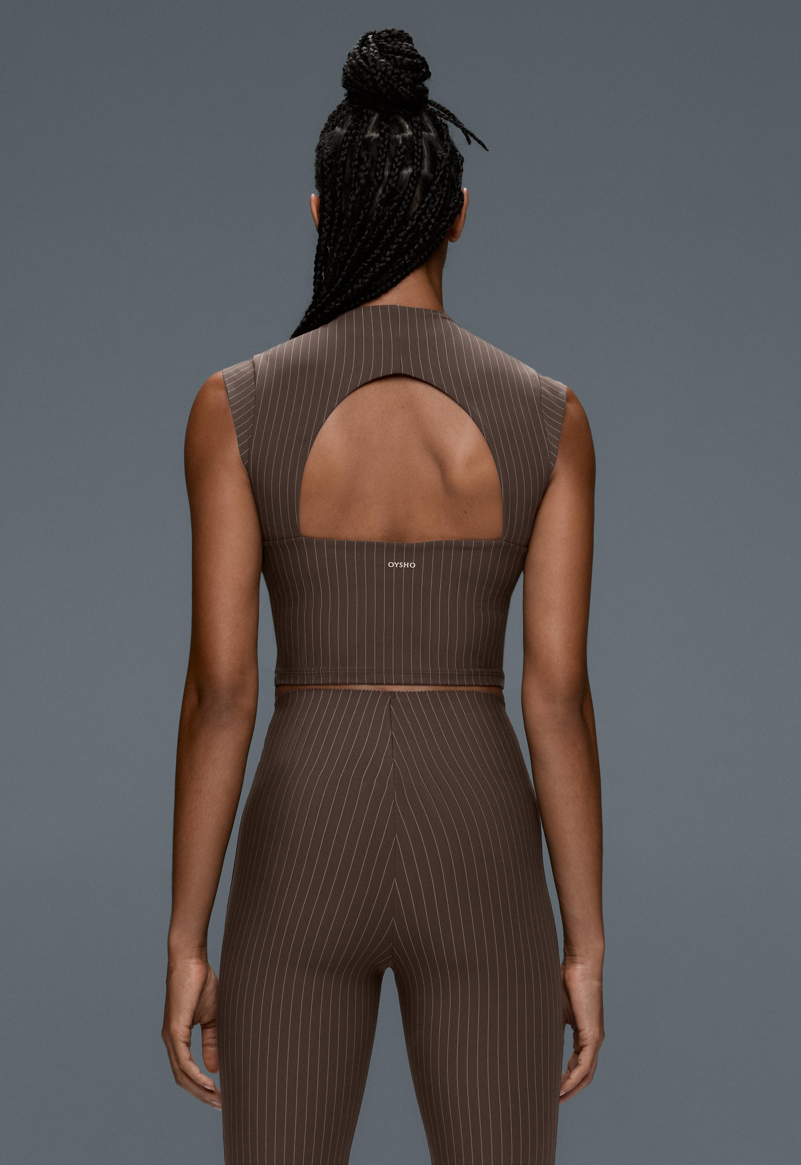 Top Compressive manches courtes rayures tennis