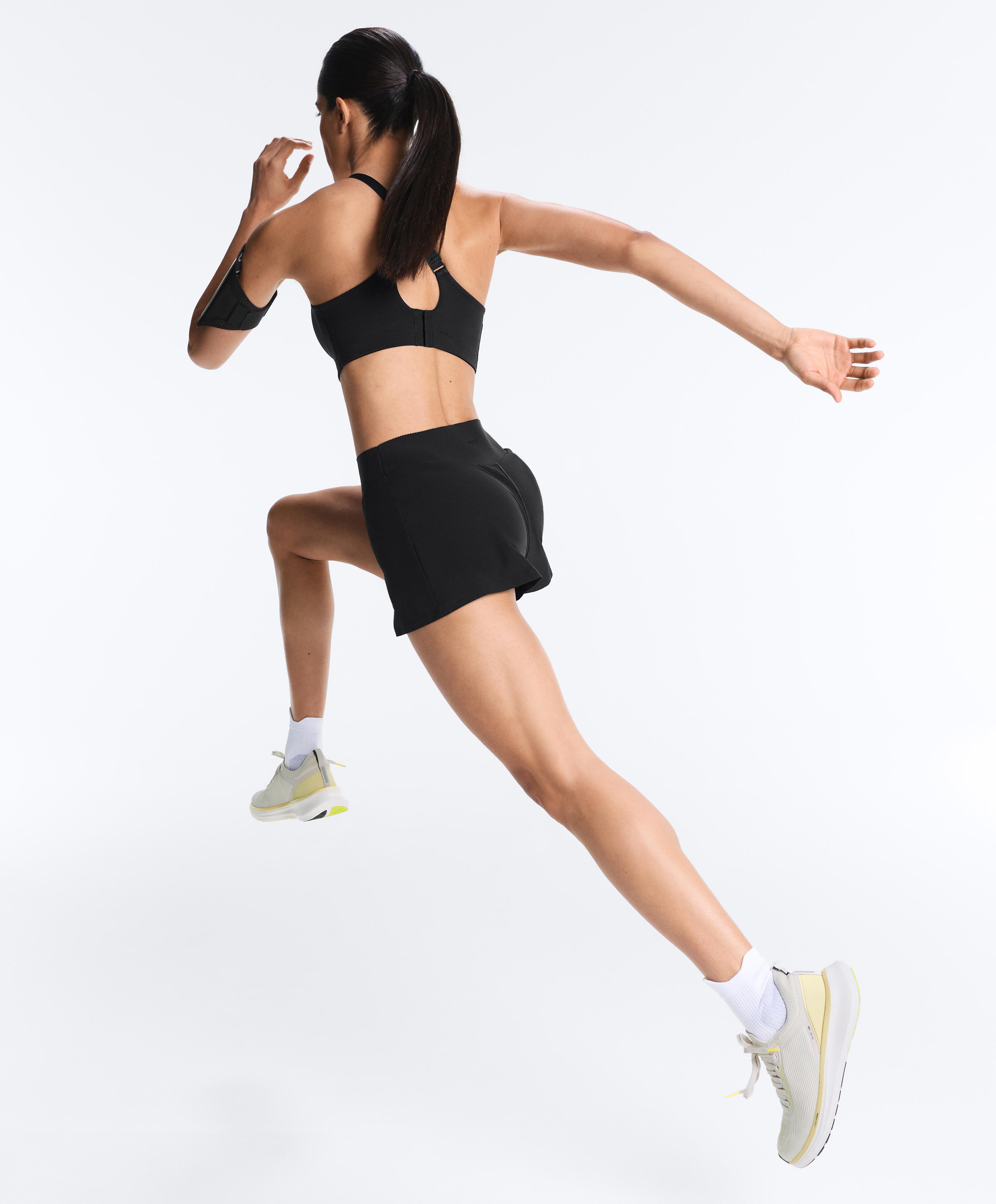 2-in-1 Compressive shorts with pocket — BLACK