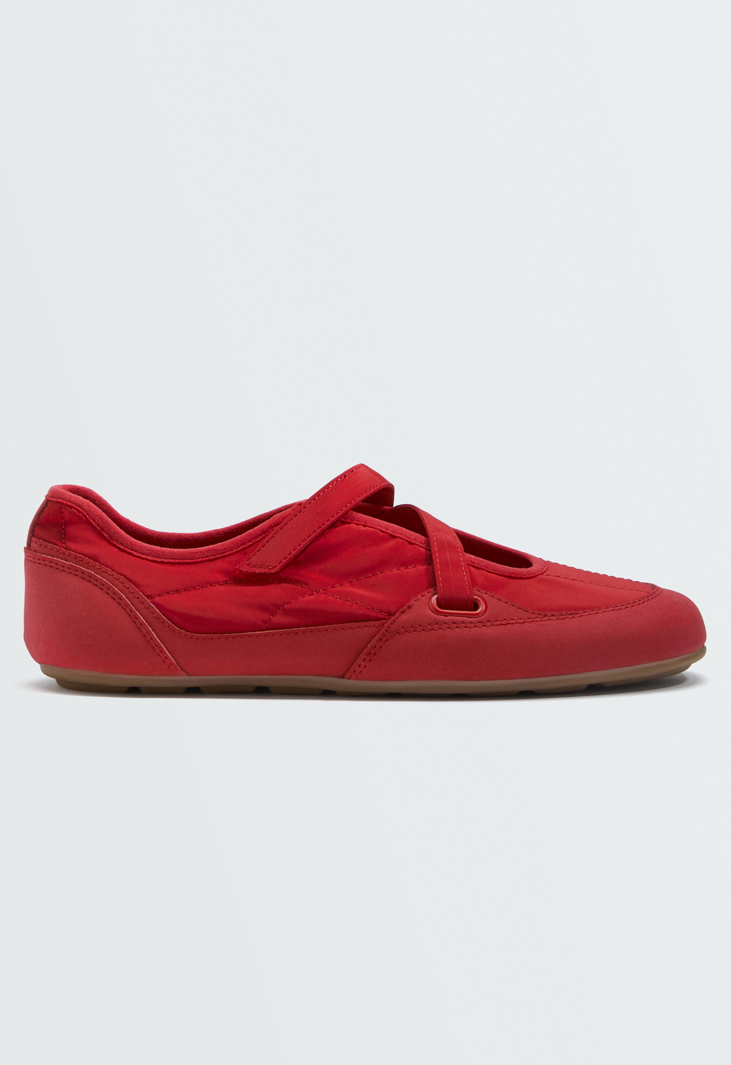Nylon sport ballet flat — RED