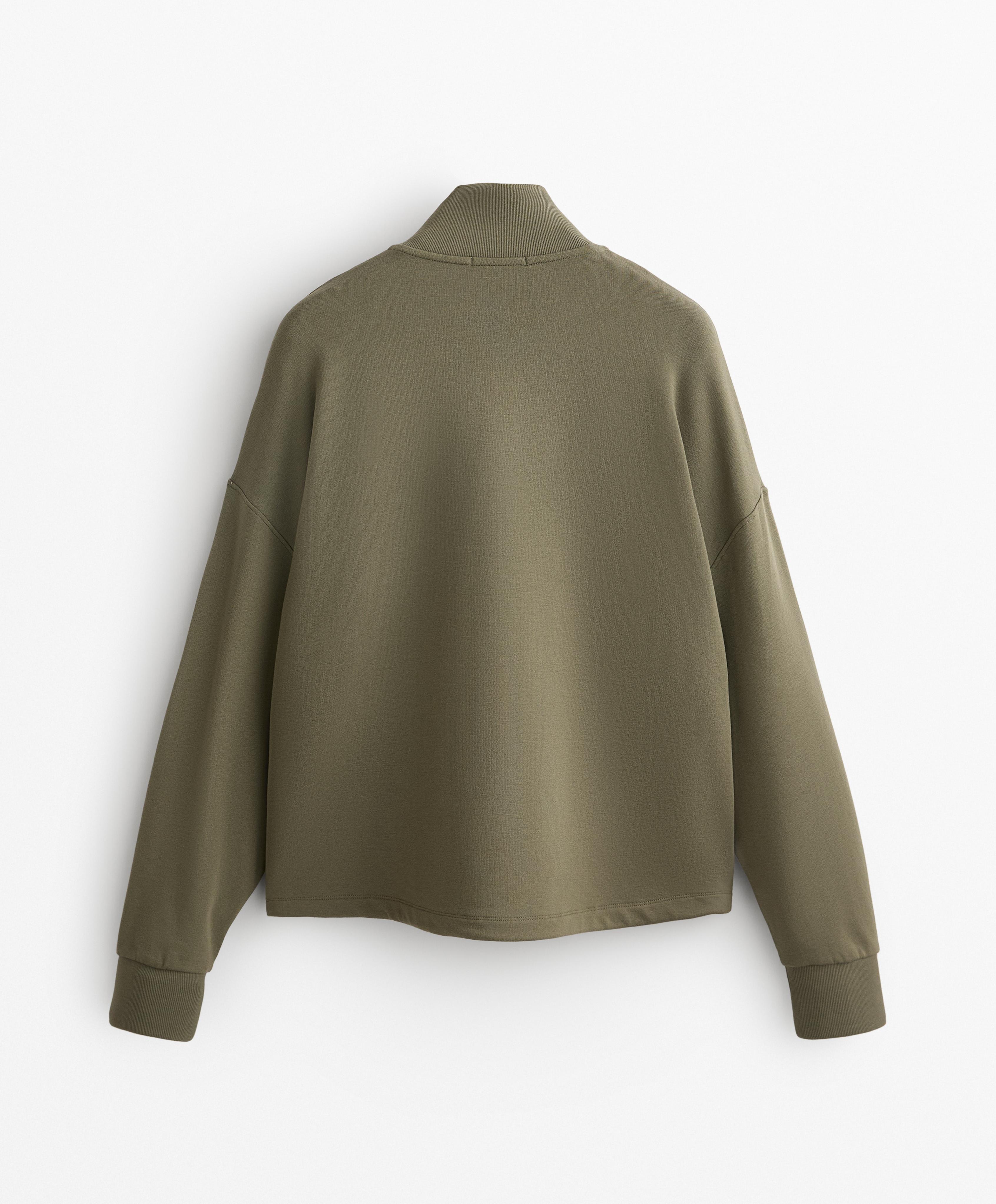 High-neck sweatshirt with cotton and modal