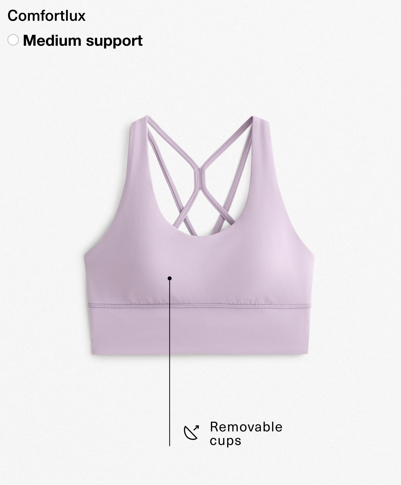 Medium-support comfortlux sports bra with cups