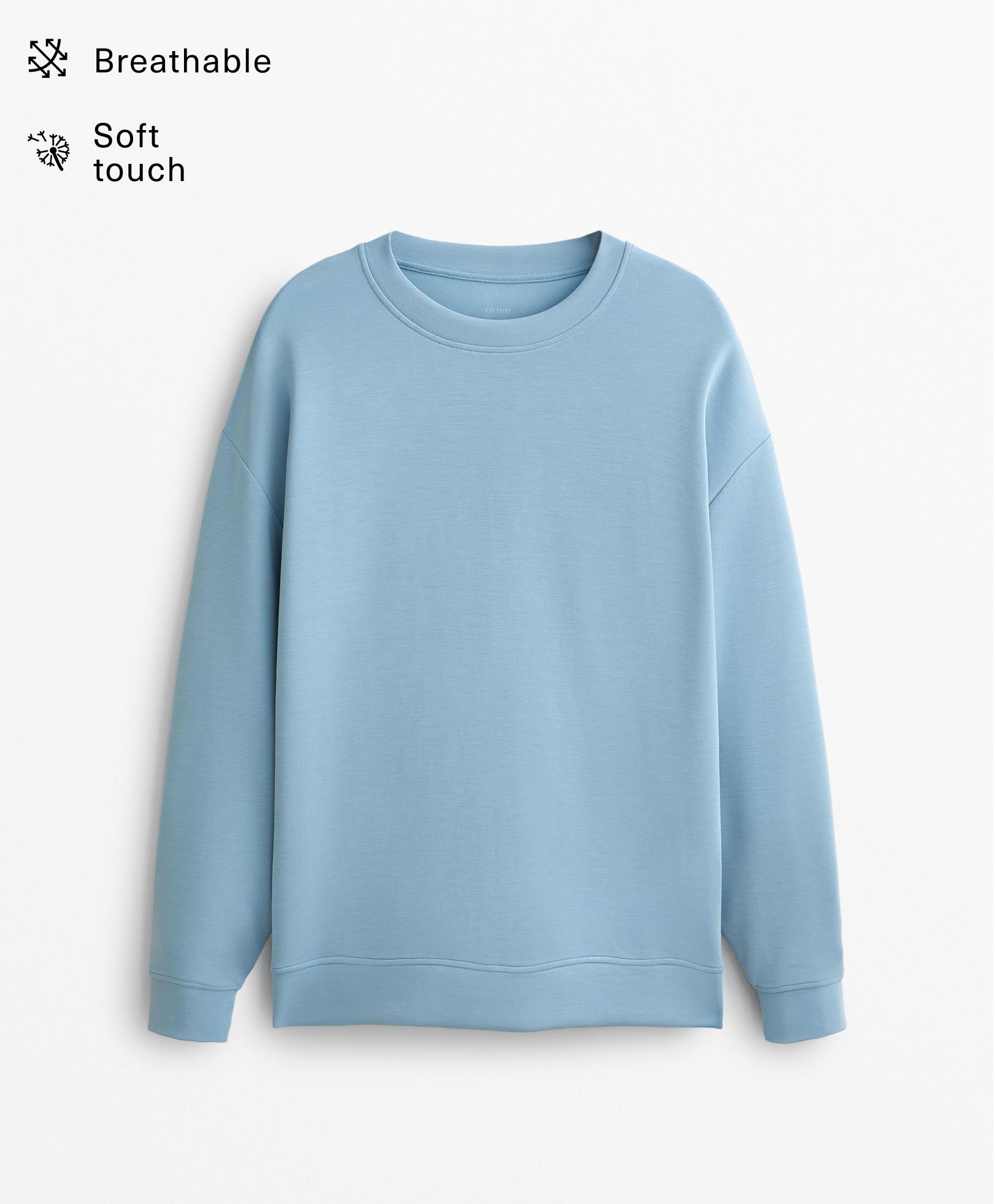 Long soft touch sweatshirt with modal