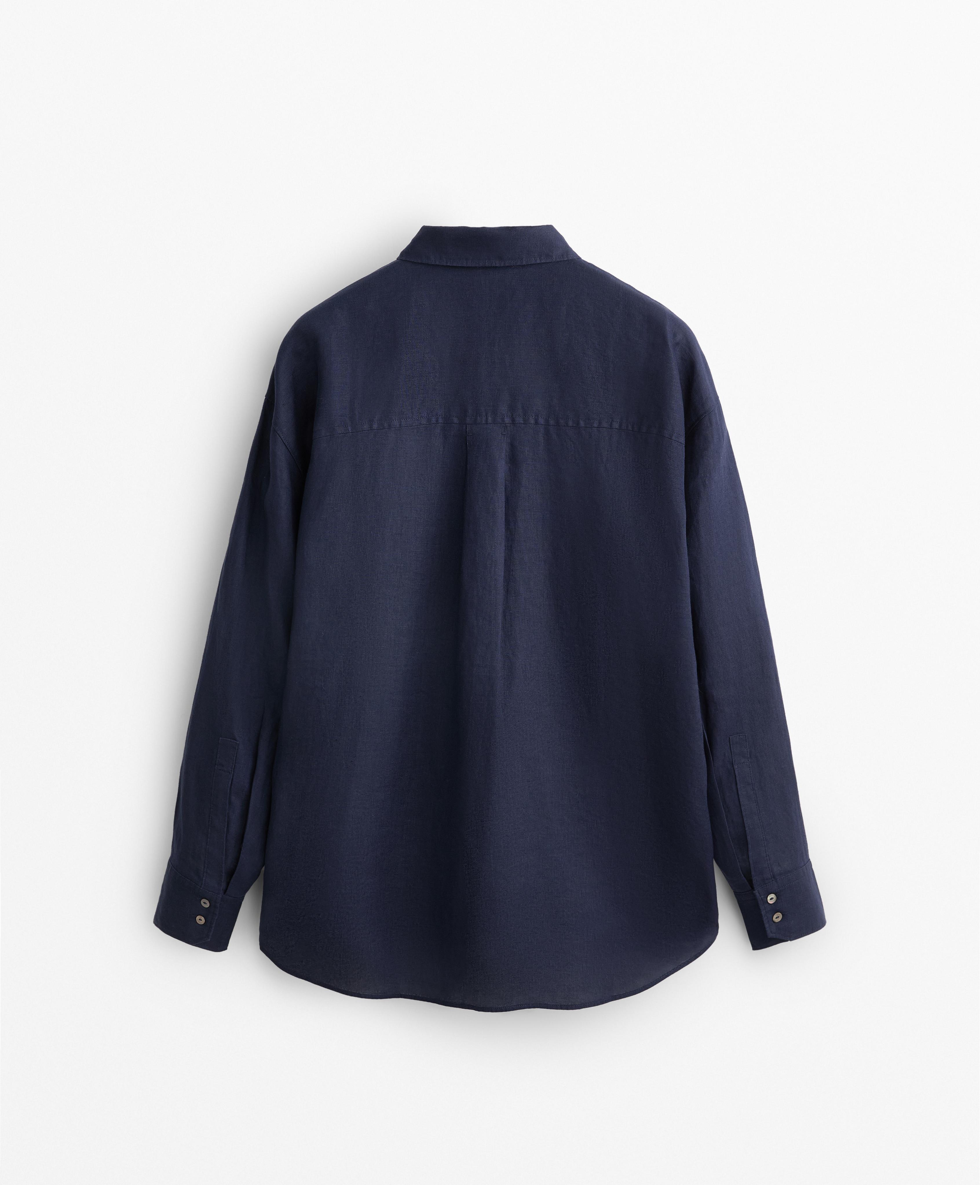 100% linen long-sleeved shirt