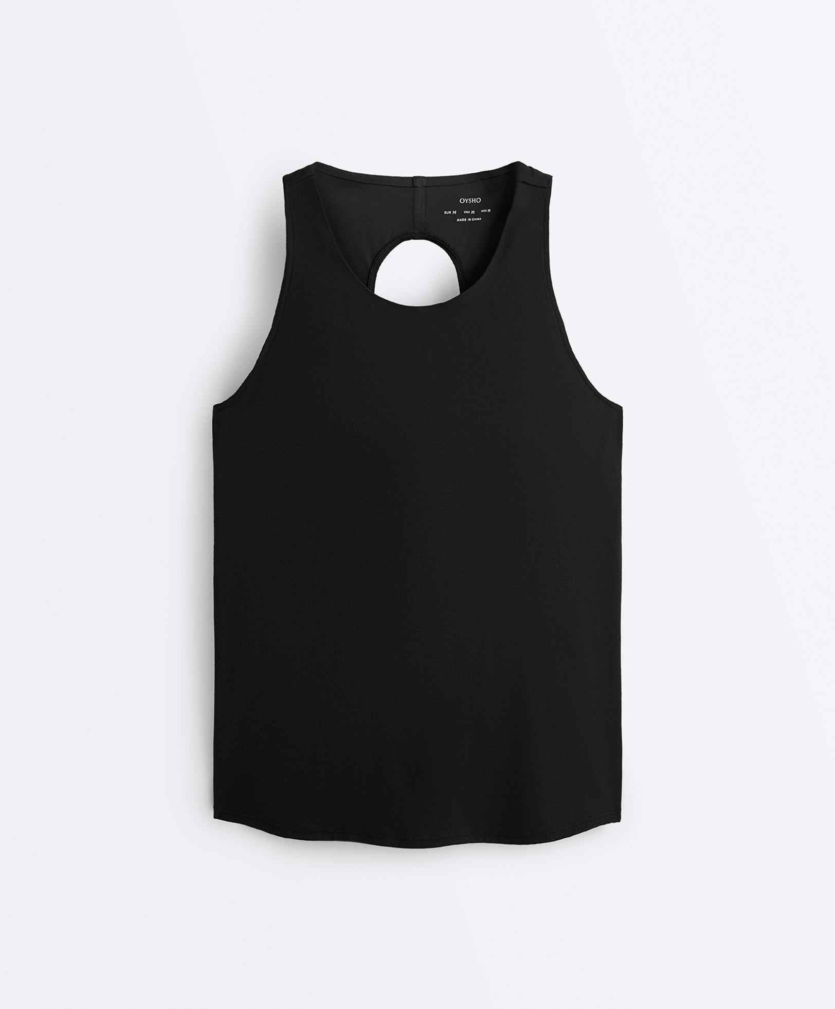 Comfortlux cross-back T-shirt — BLACK
