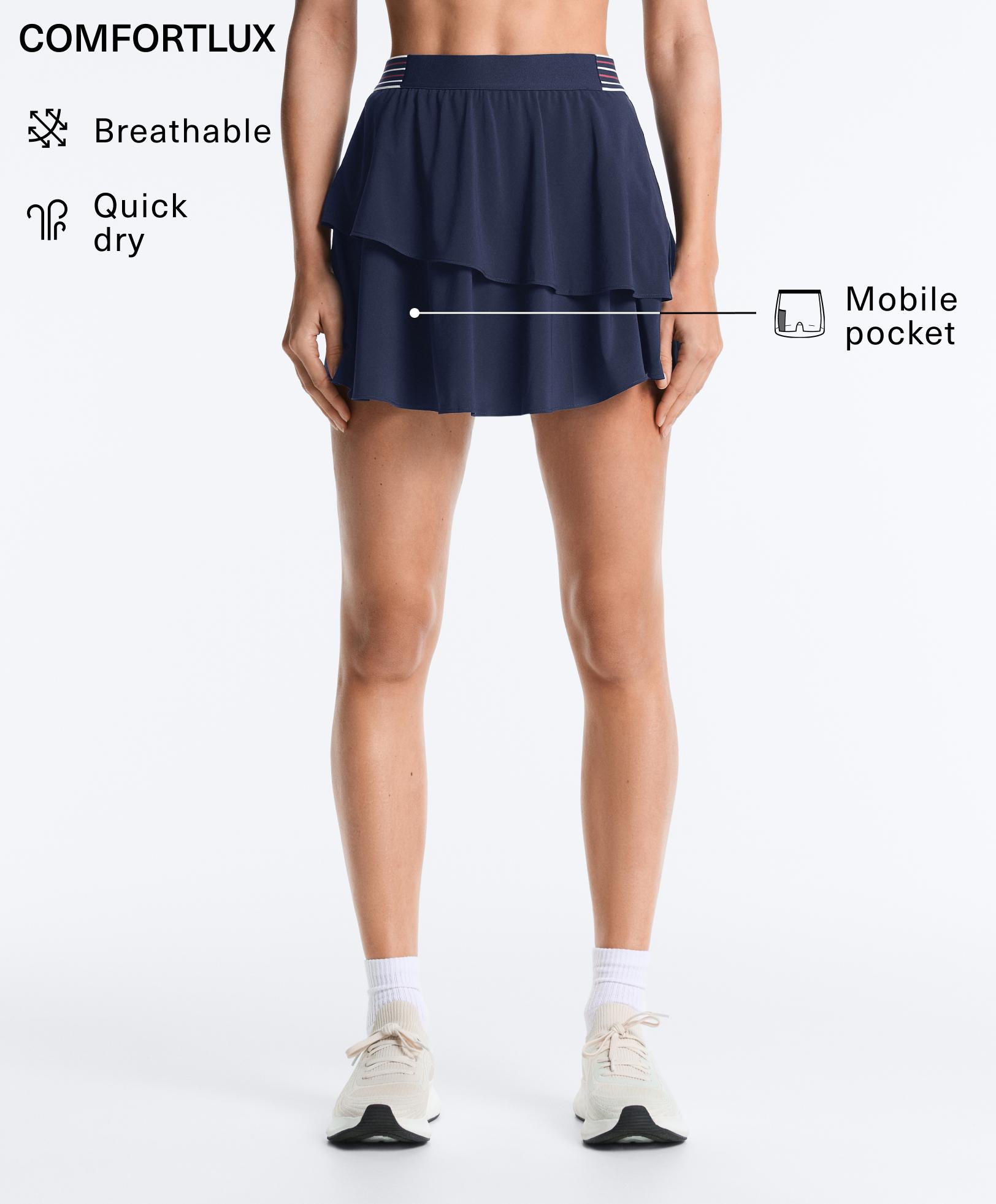 Short skirt with elasticated ruffles