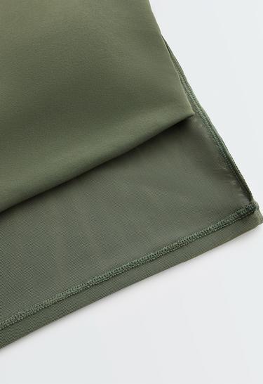 Evermove short-sleeved overlay tank top — KHAKI 9