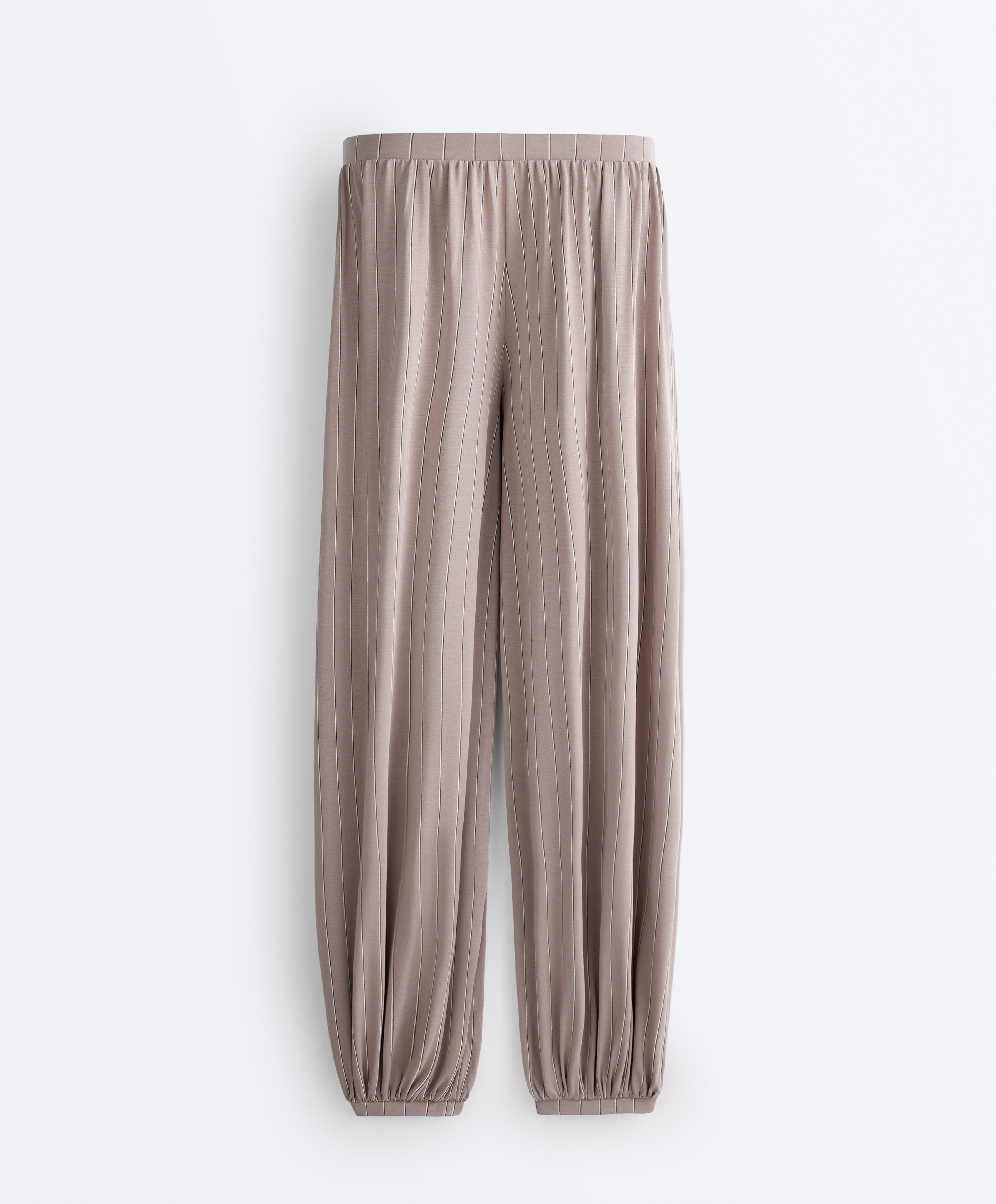 Modal-blend pinstripe joggers — MID-MINK