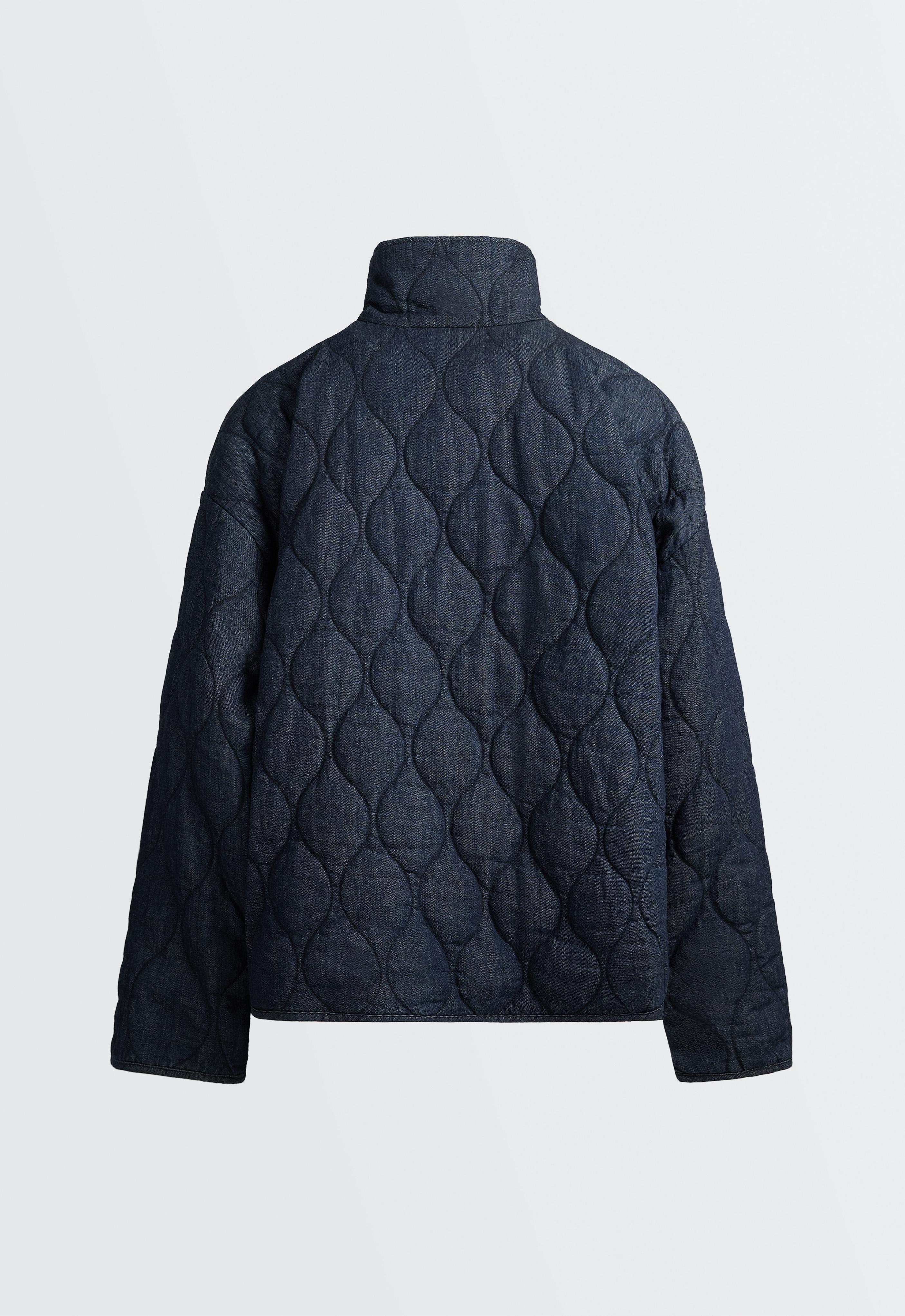 FELLEX® AEROGEL denim-effect boxy padded jacket — MID DENIM