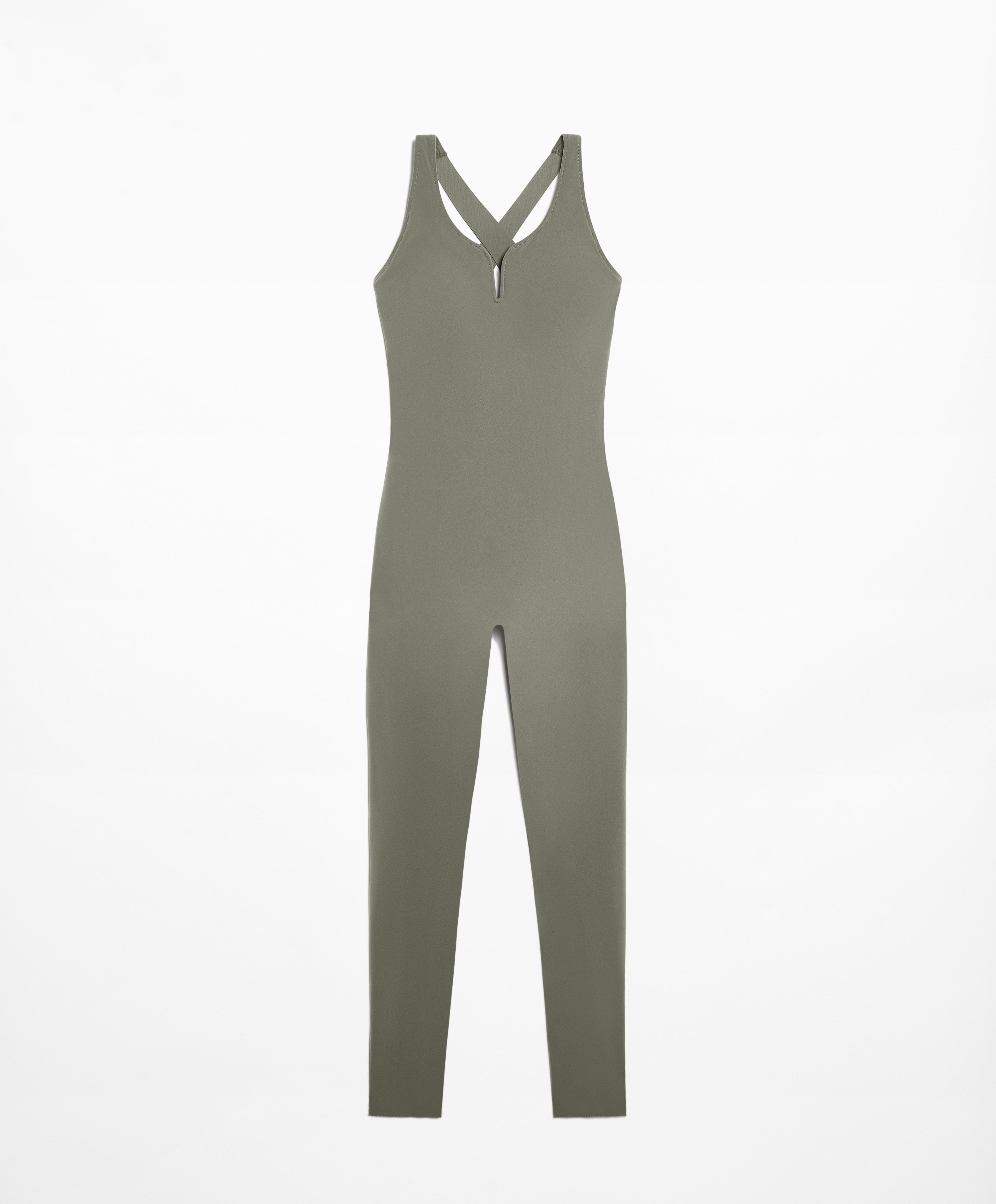 Compressive jumpsuit with trim
