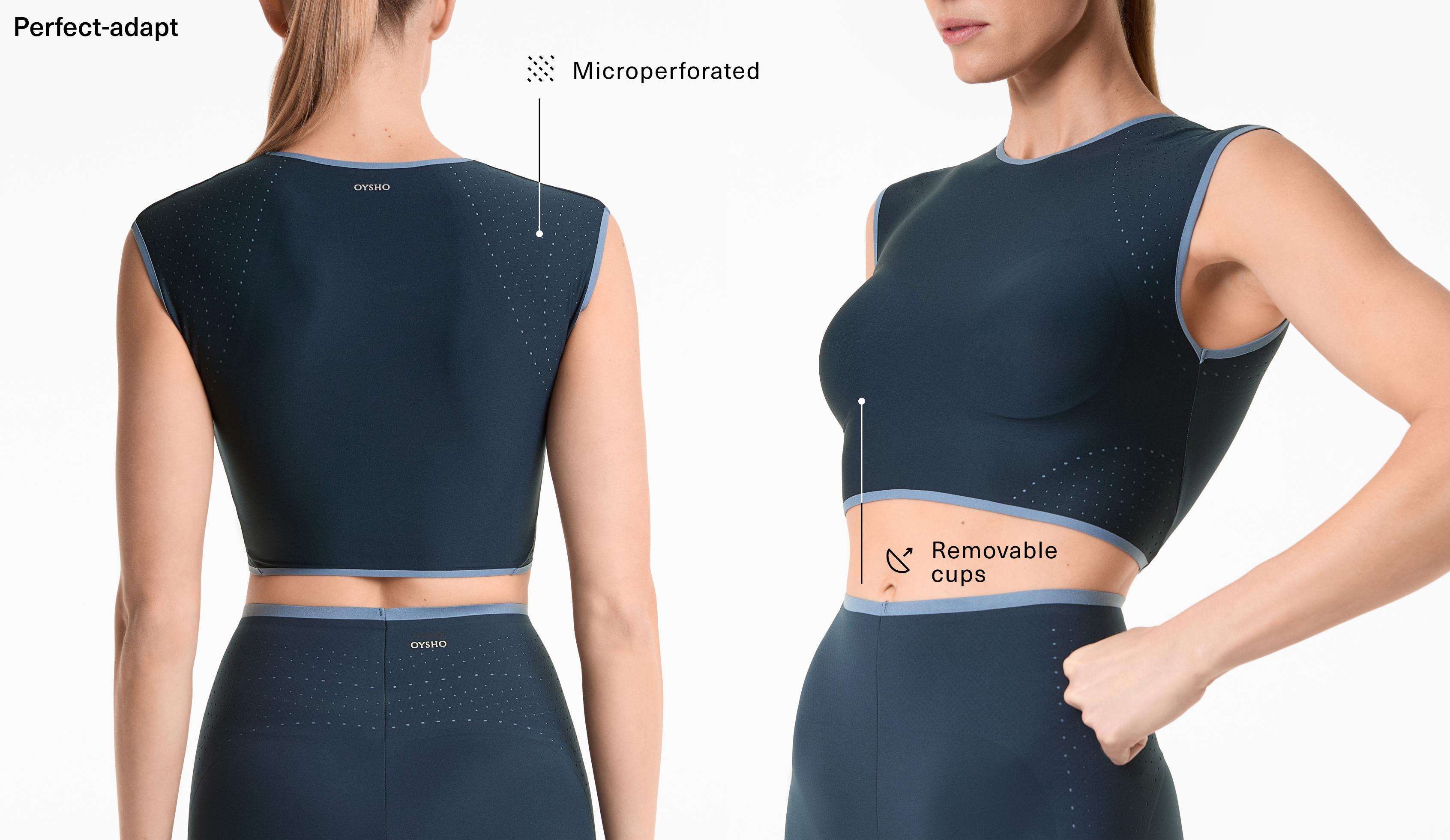 Perfect-adapt perforated tank top with cups - Zľava
