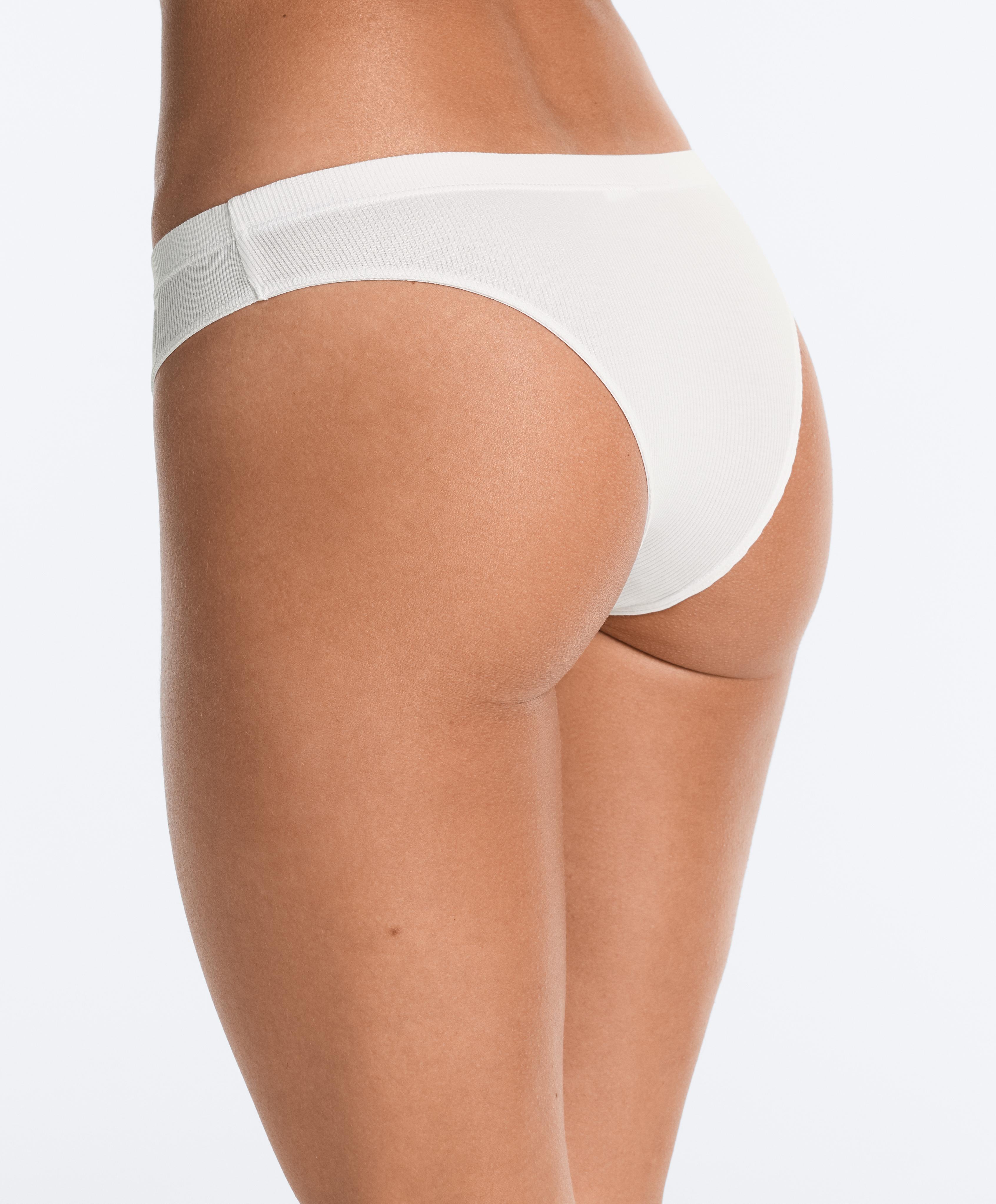 3 cotton blend Brazilian briefs — PALE GREY