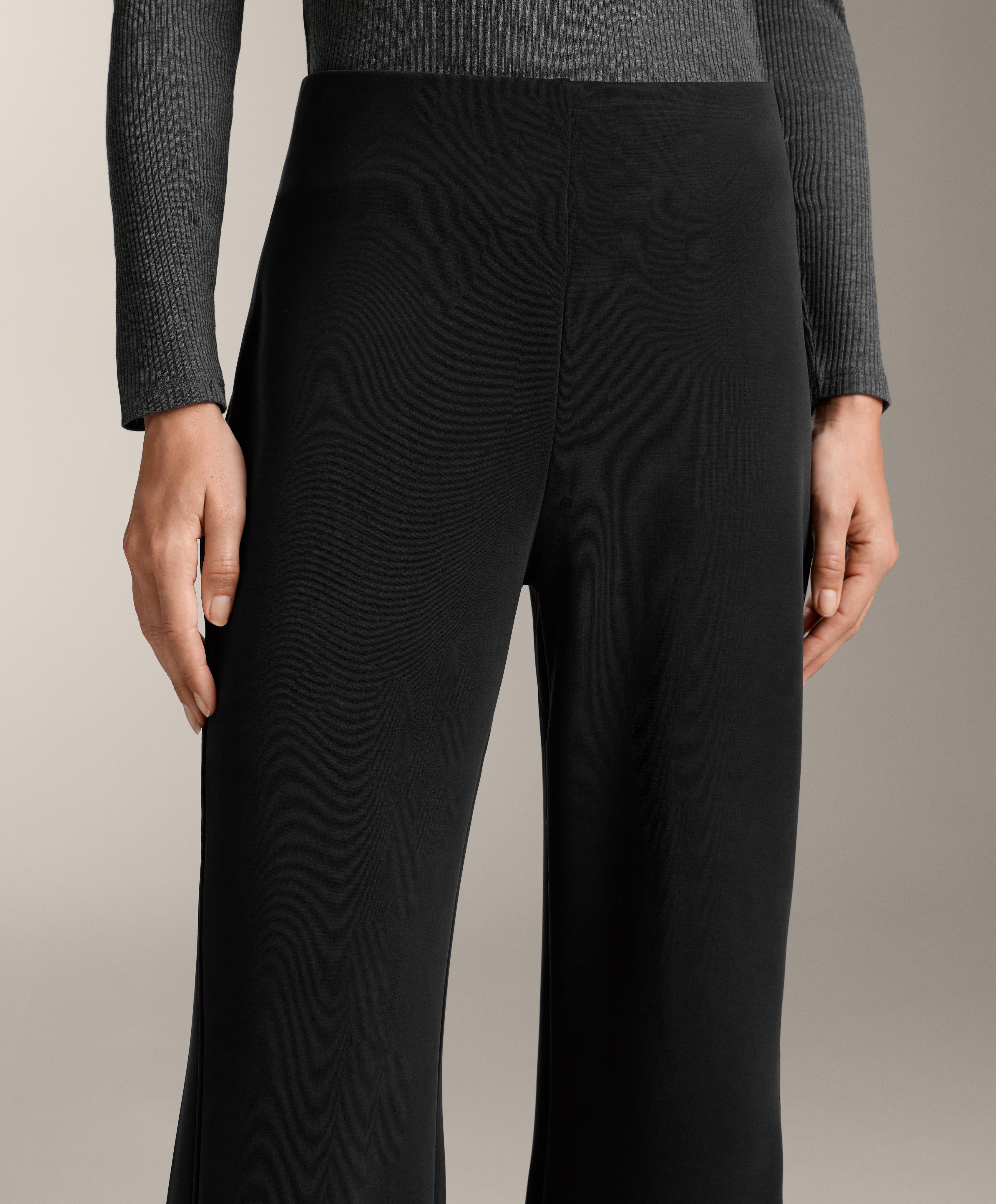 Super high-rise flare trousers with brushed modal — BLACK