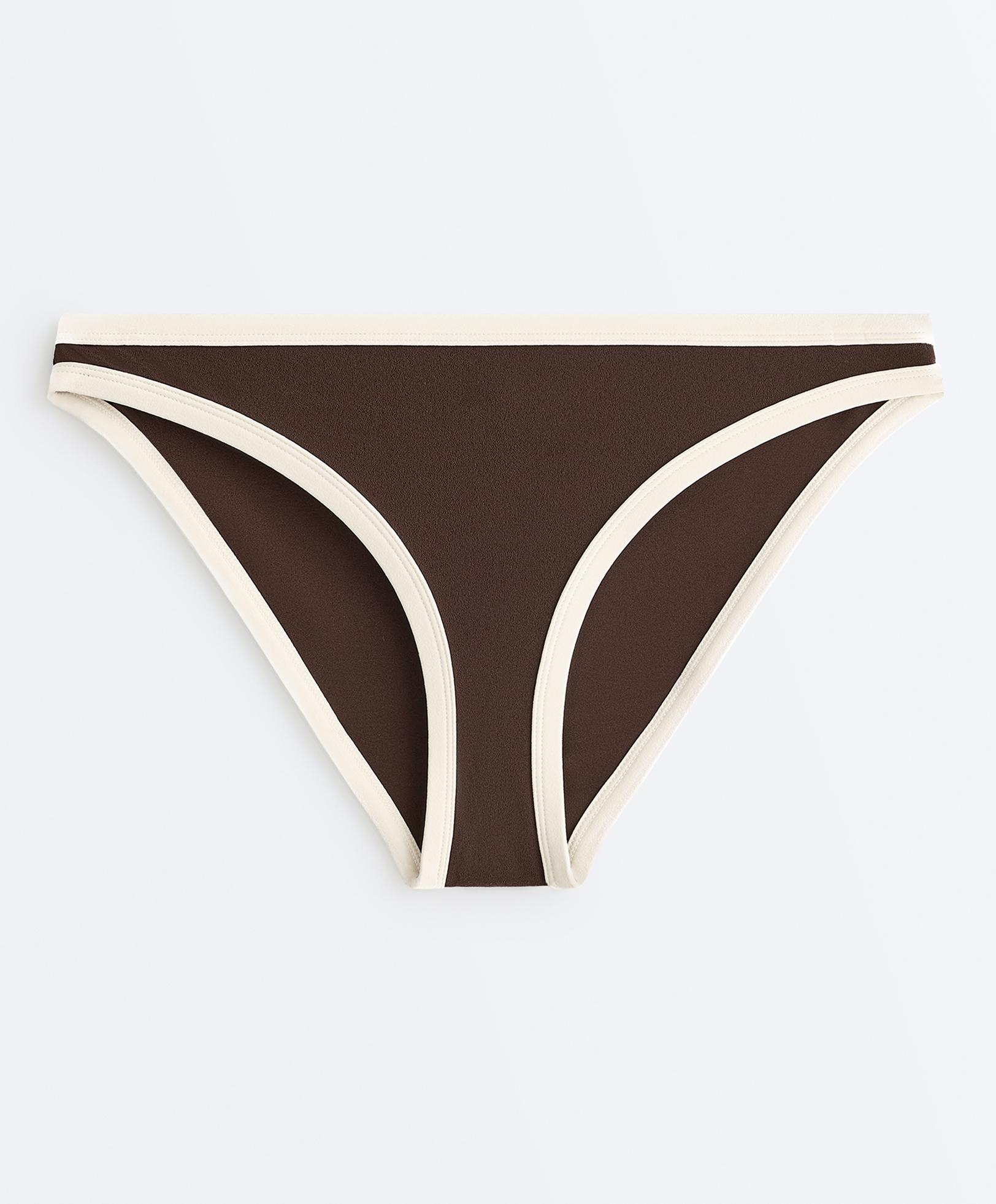 Contrast trim classic bikini briefs — DARK BROWN