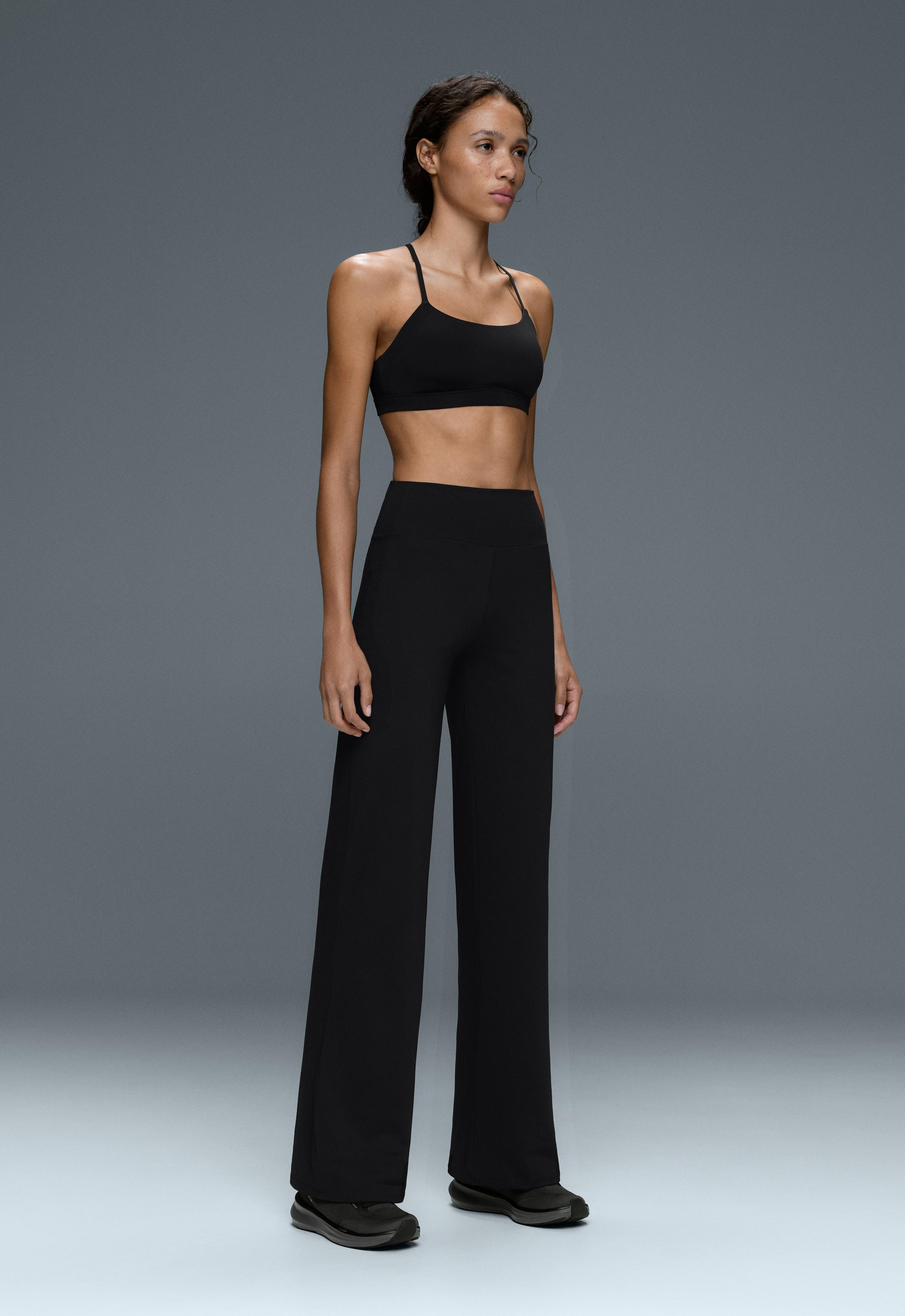 High-rise Comfortlux straight-leg trousers — BLACK