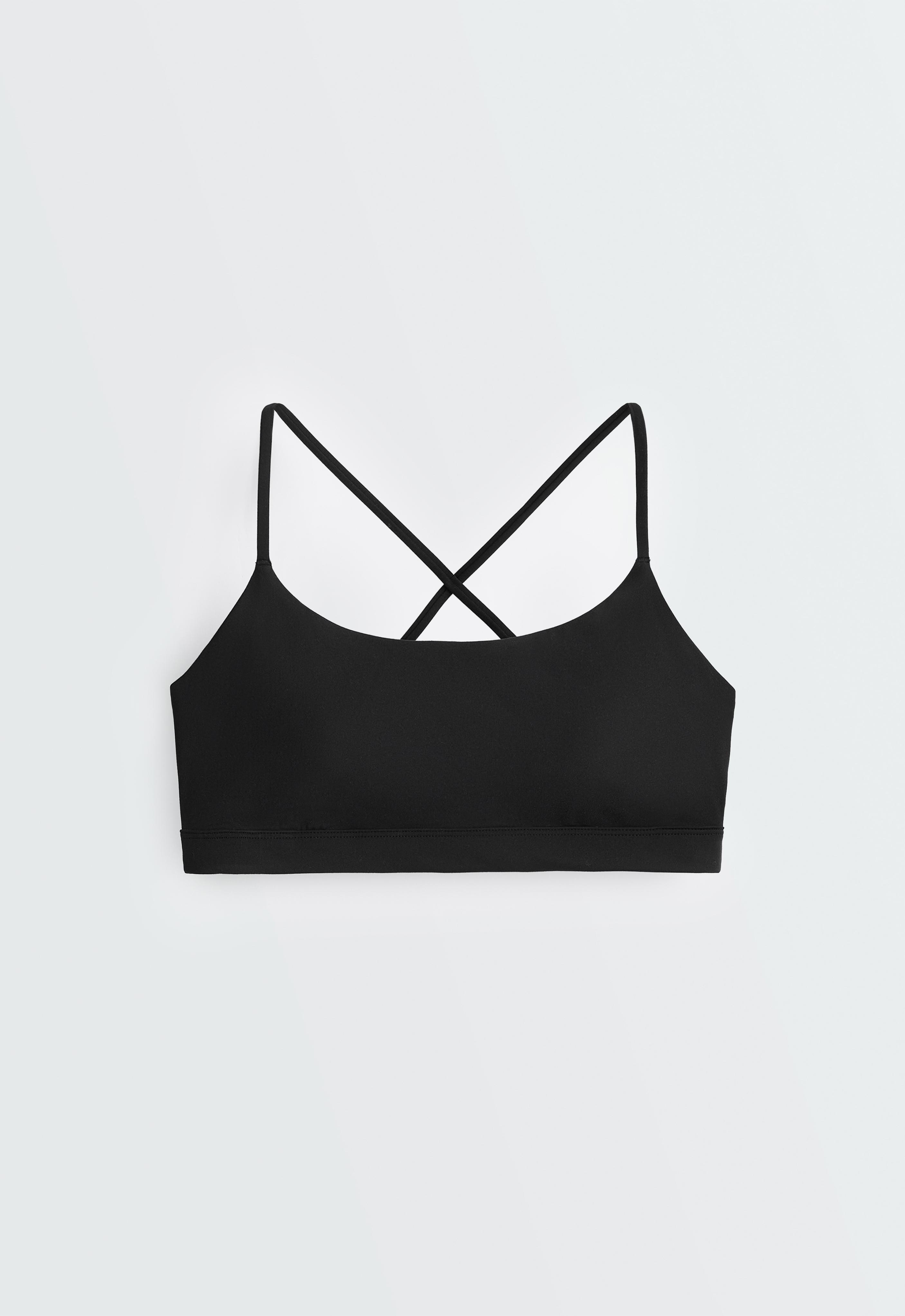 Low-support strap Comfortlux sports bra — BLACK