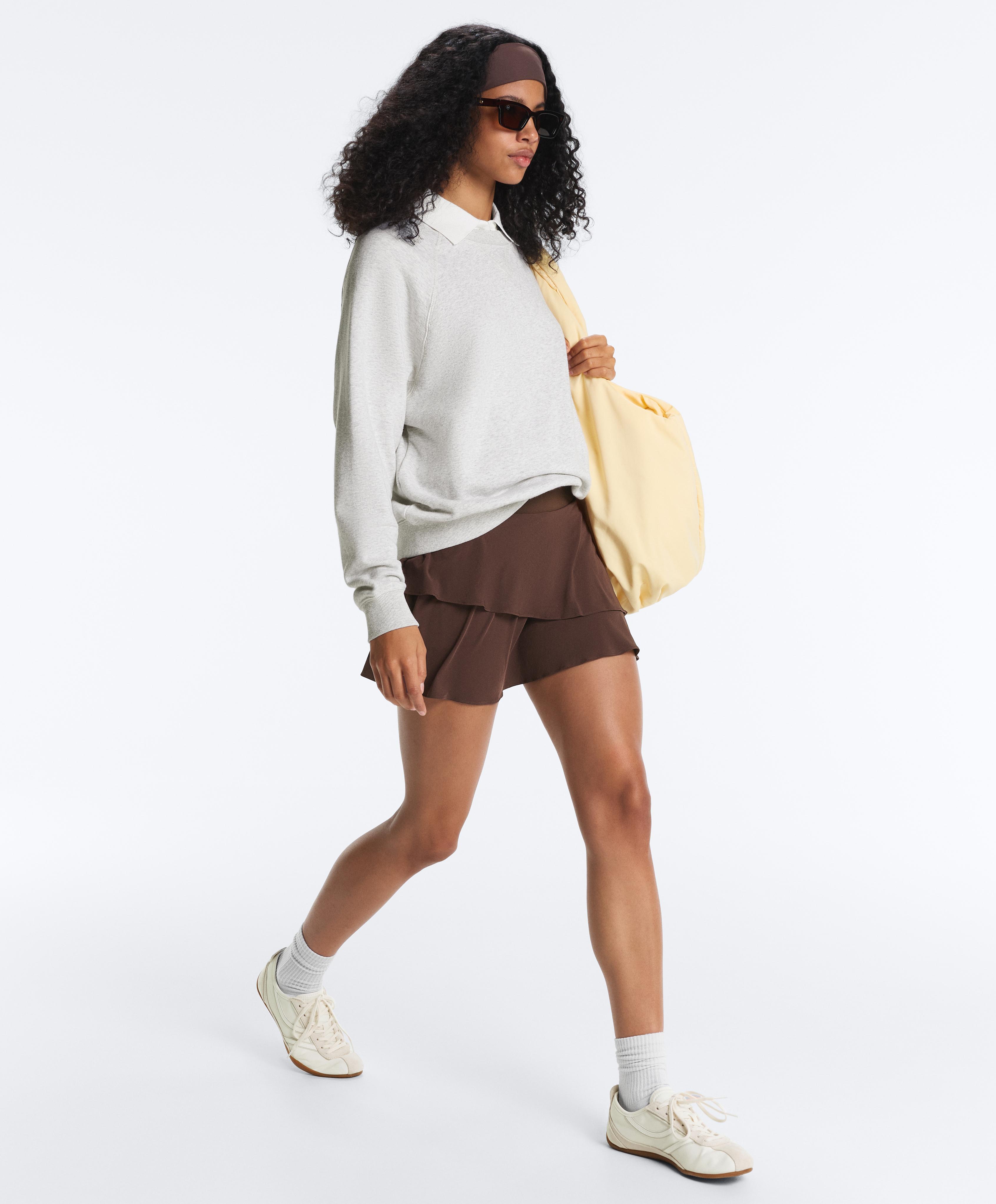 High-rise Compressive frill short skirt — BROWN