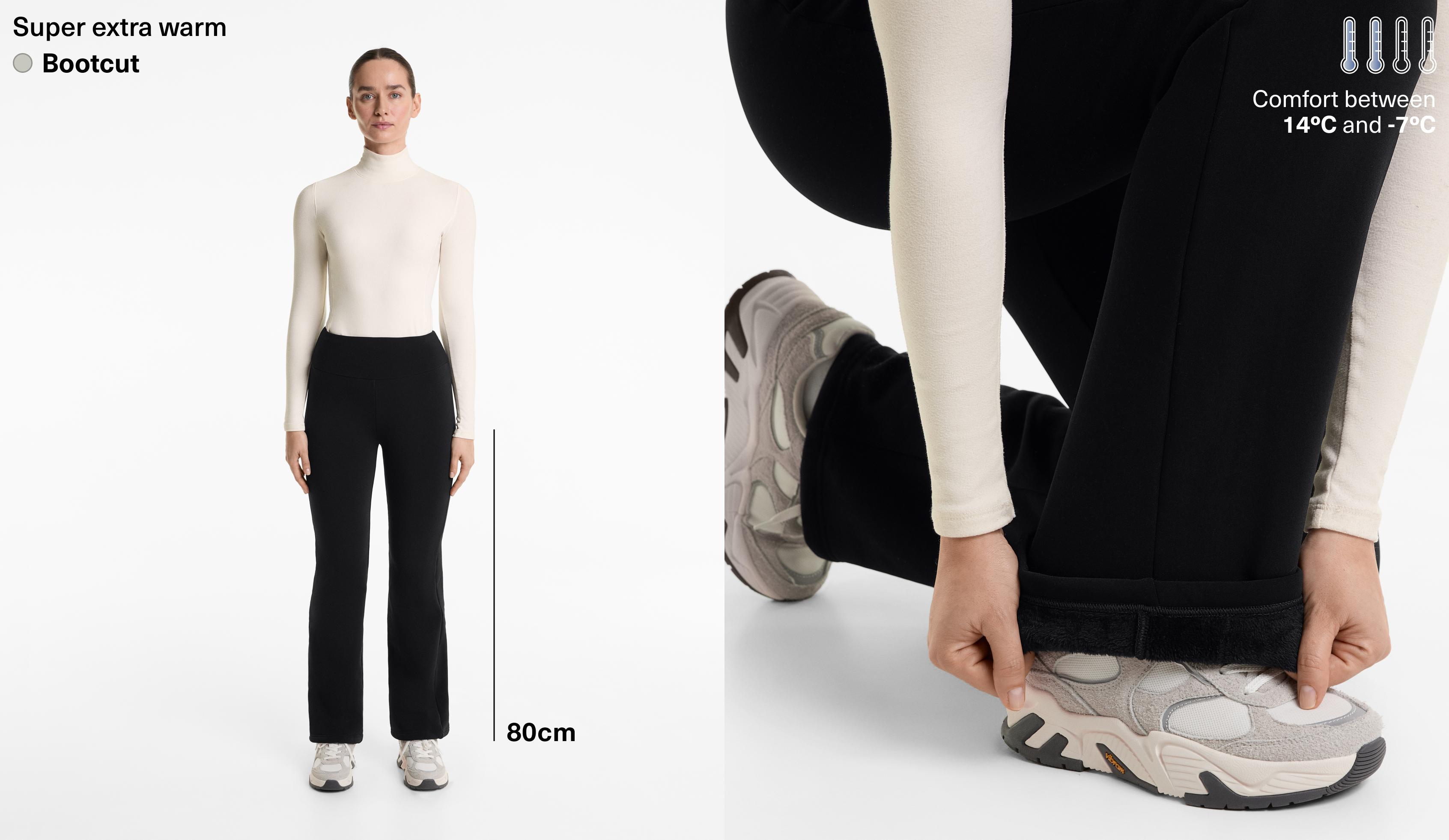 Super extra warm seamless bootcut trousers