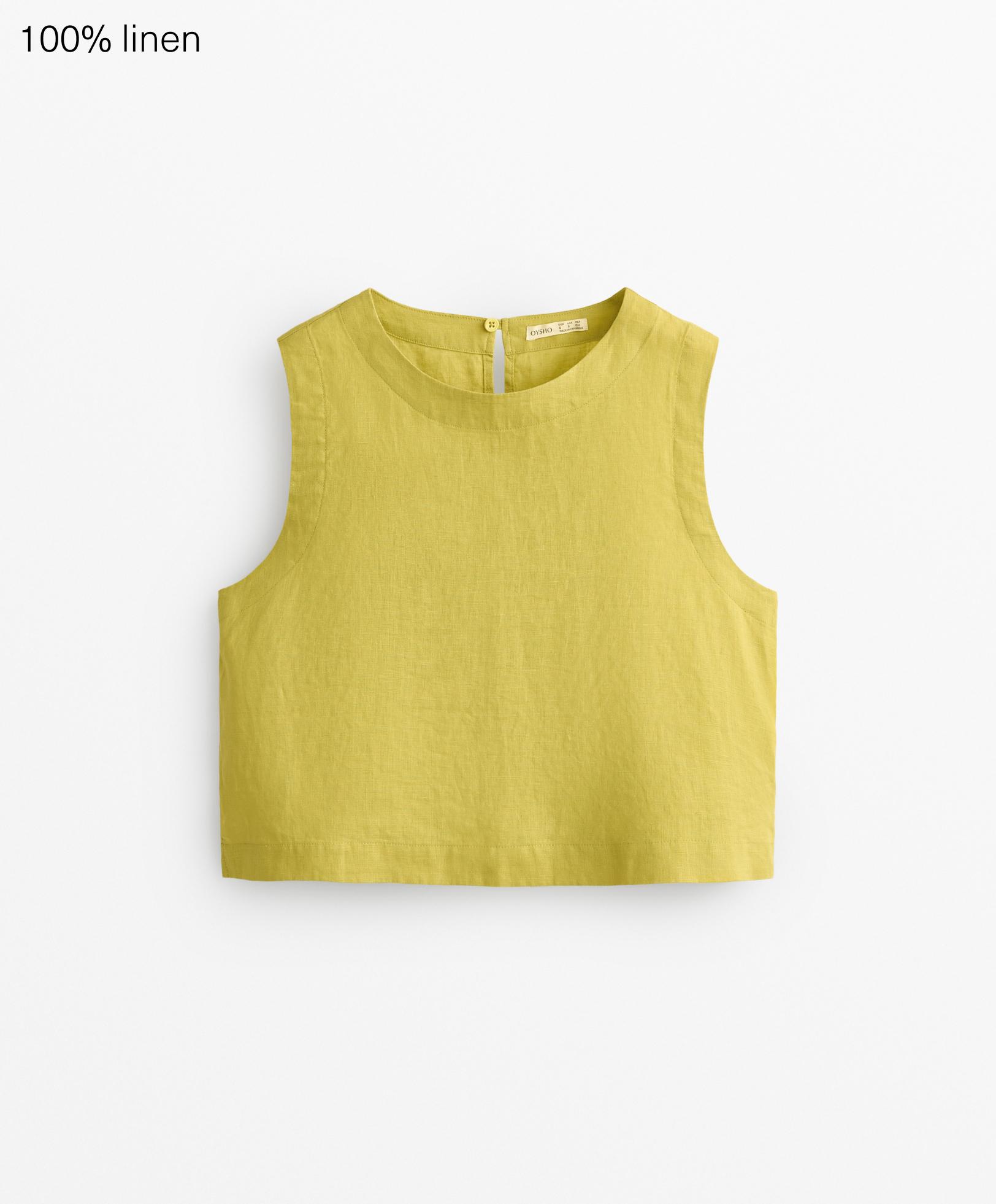 100% linen sleeveless T-shirt