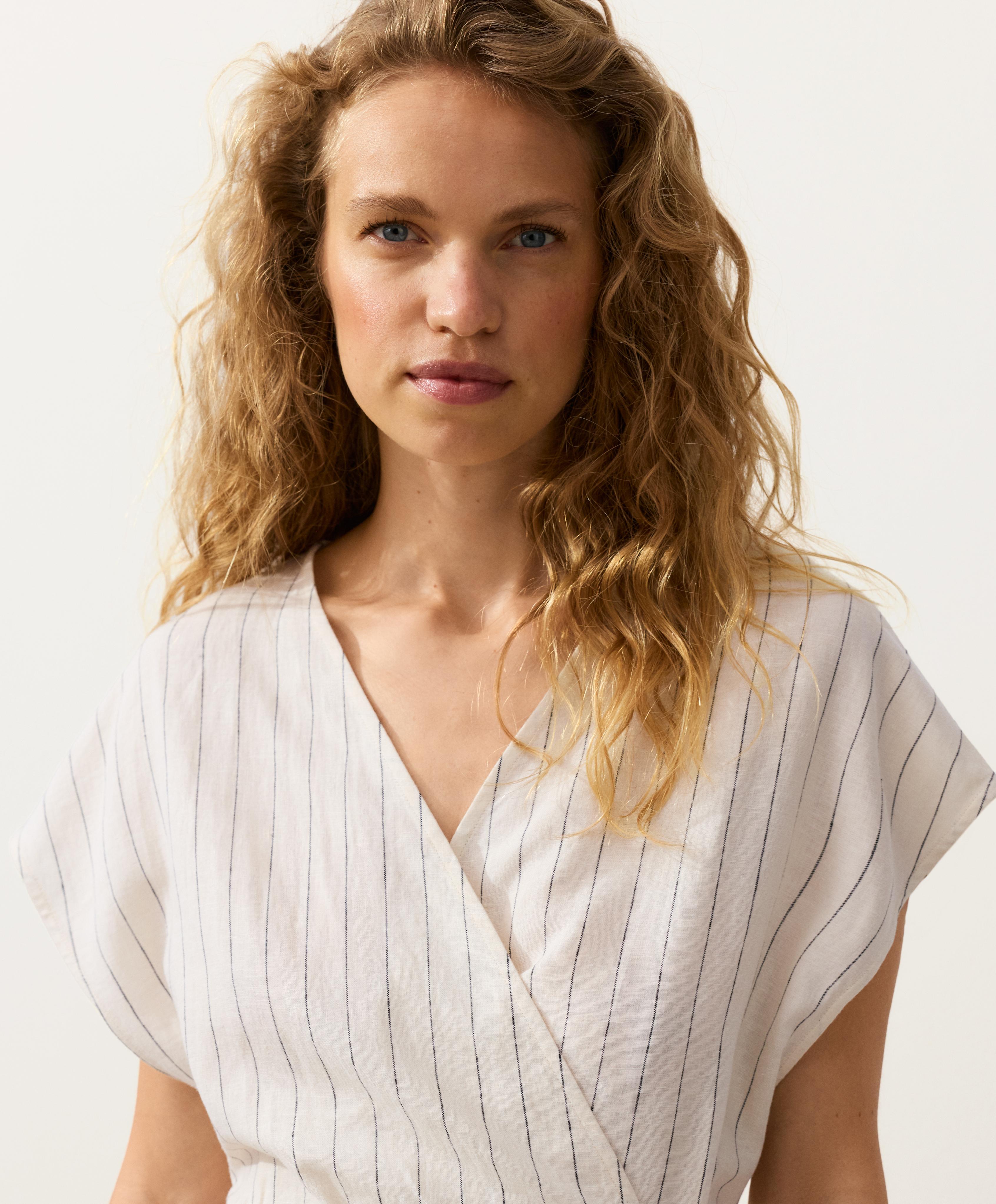 Blusa cruzada lazo 100% lino Blusa cruzada lazo 100% lino