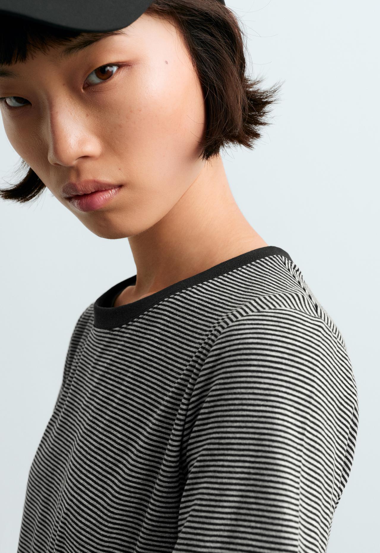 Regular Fit striped short-sleeve T-shirt — BLACK