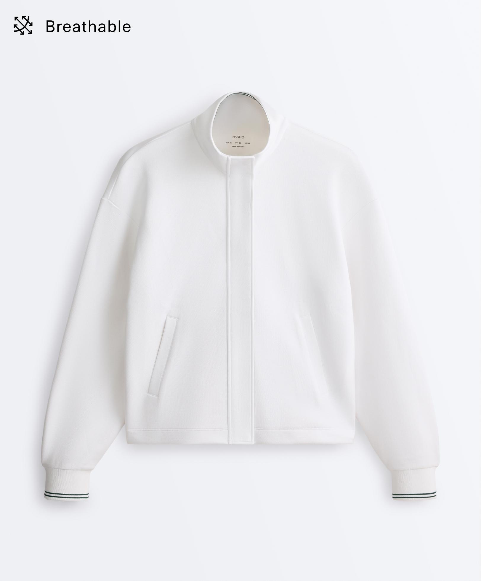 Chaqueta piqué con algodón&nbsp;piping