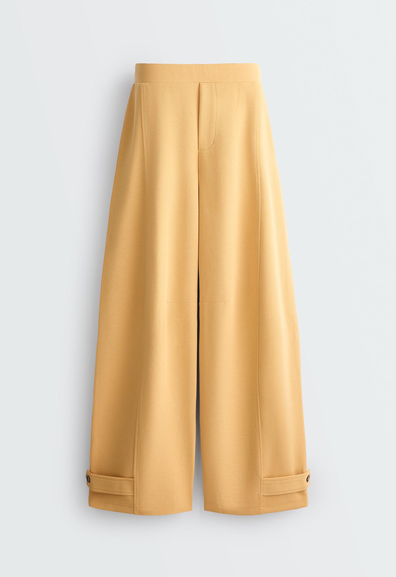 Adjustable barrel trousers in piqué cotton — OCHRE