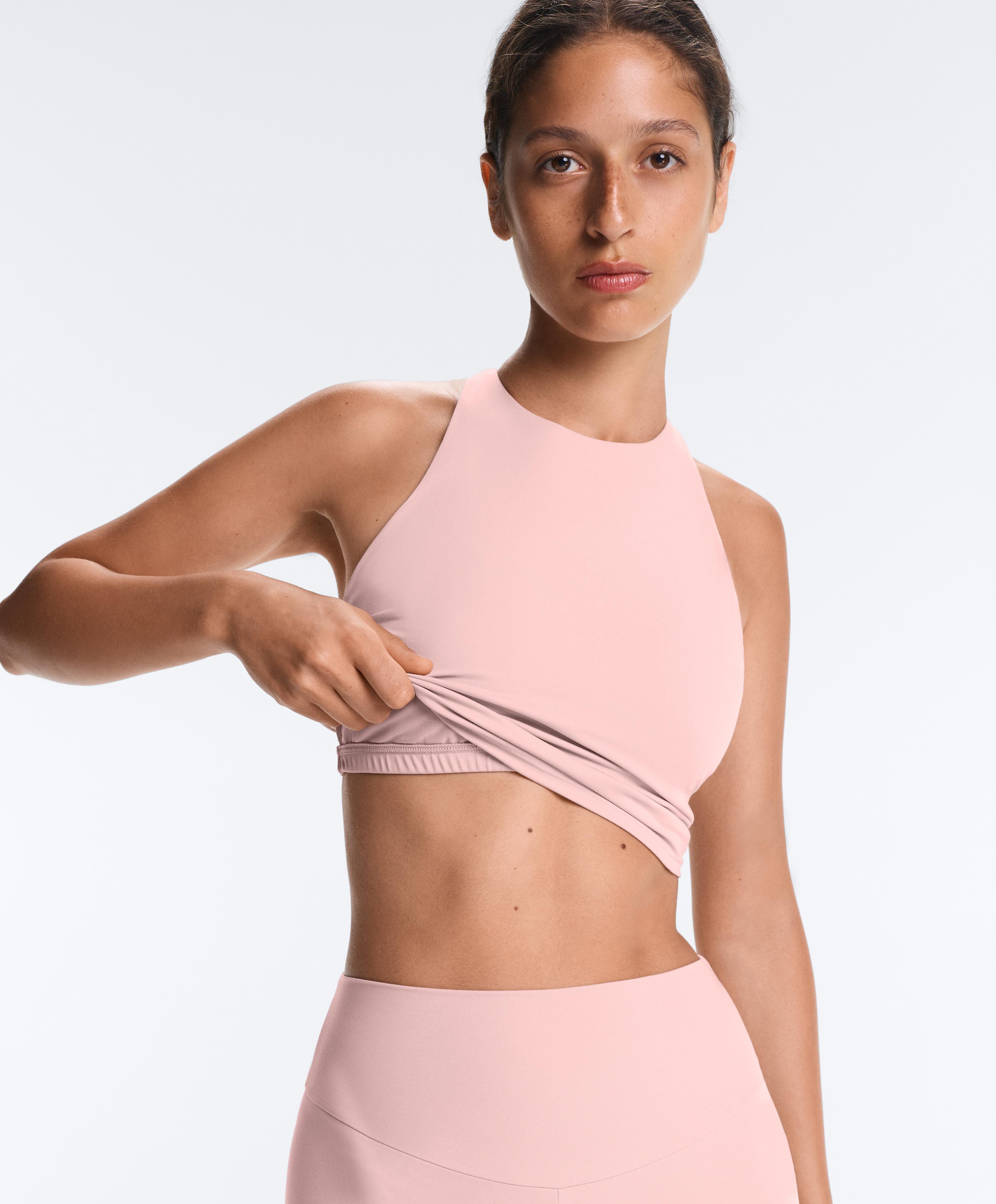 Comfortlux strappy tank top with cups — CLOUD PINK