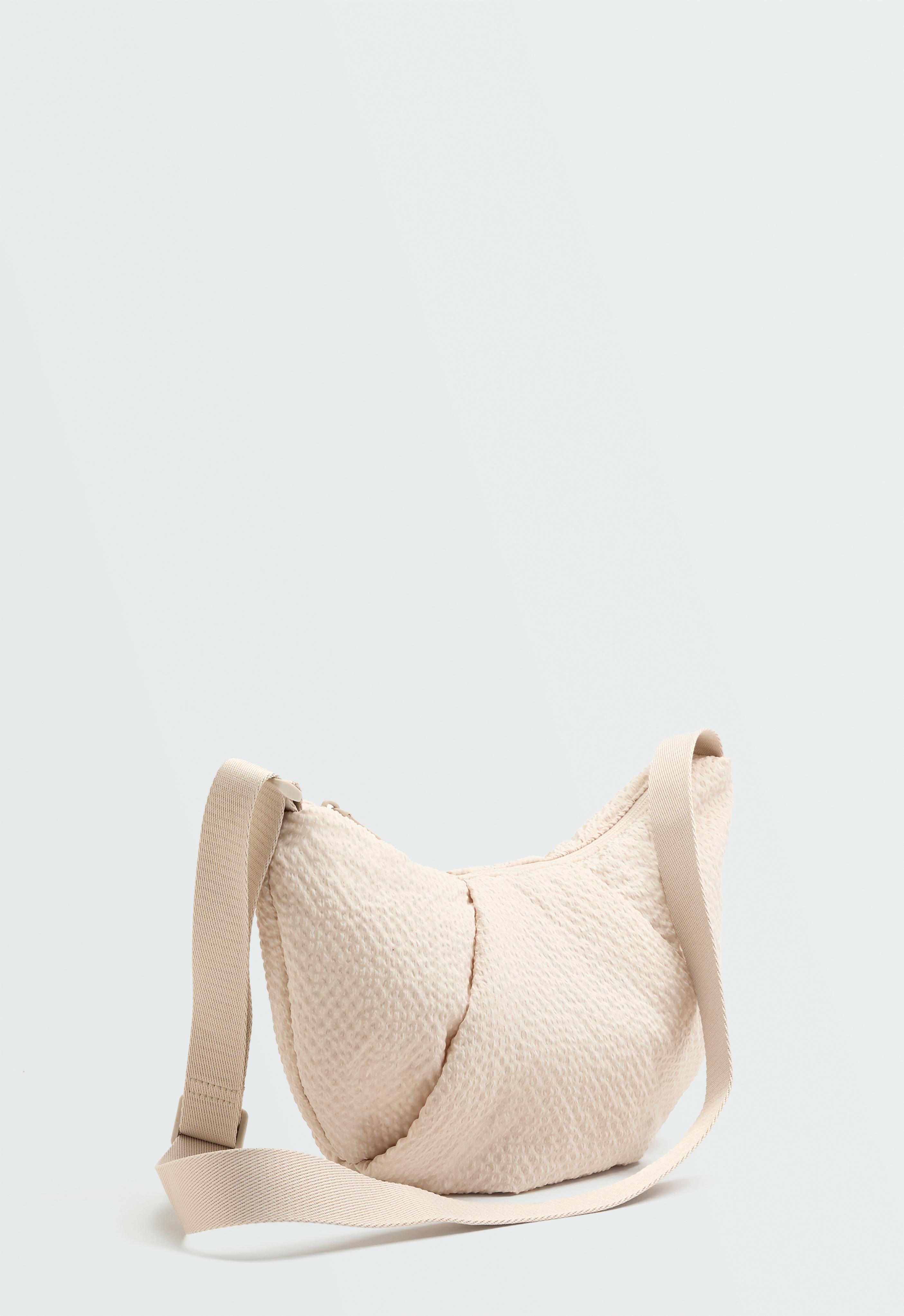 Textured quilted crossbody bag — ECRU
