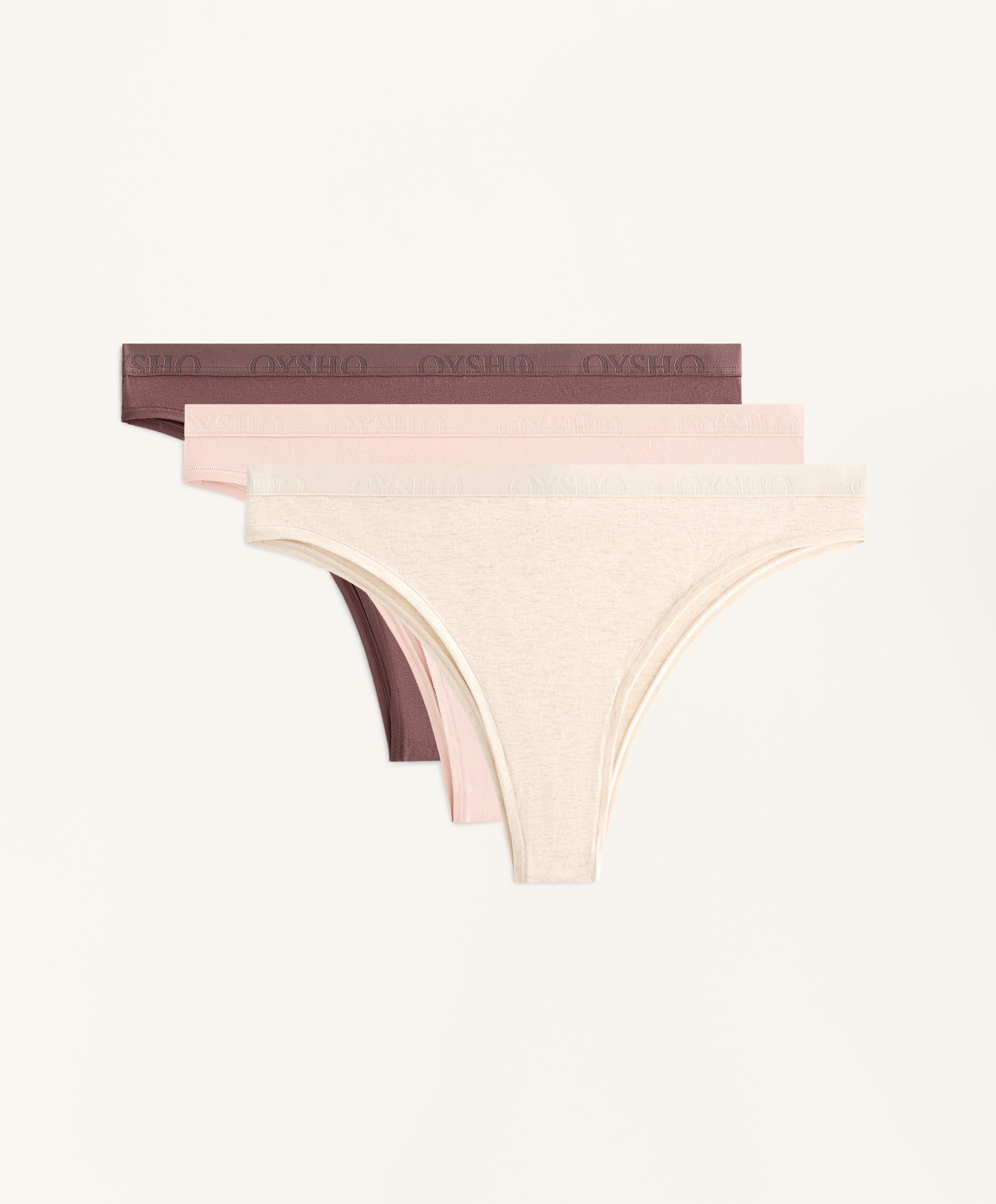 3 cotton blend logo Brazilian briefs