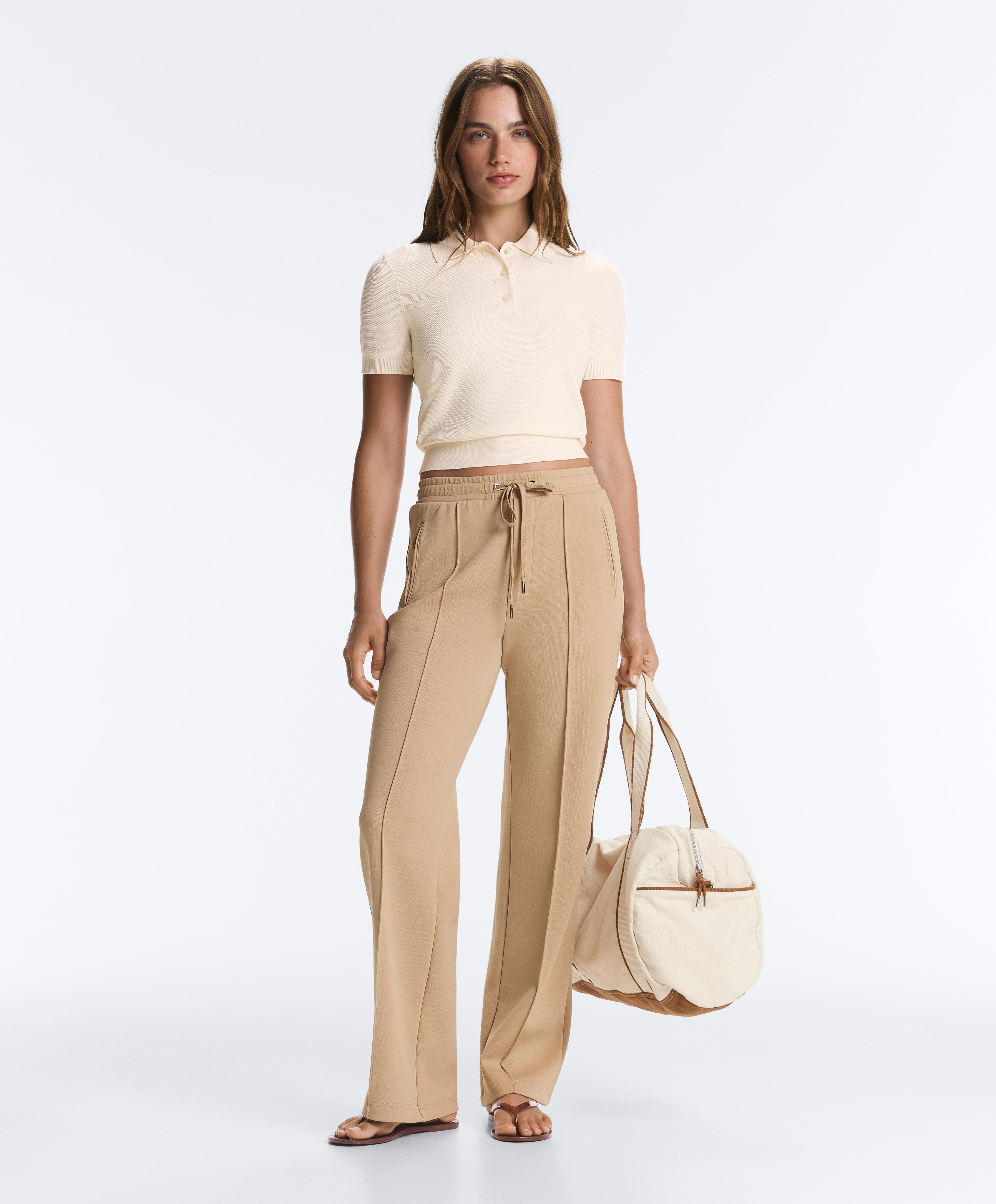 Kurzärmeliges Strick-Poloshirt mit Knöpfen