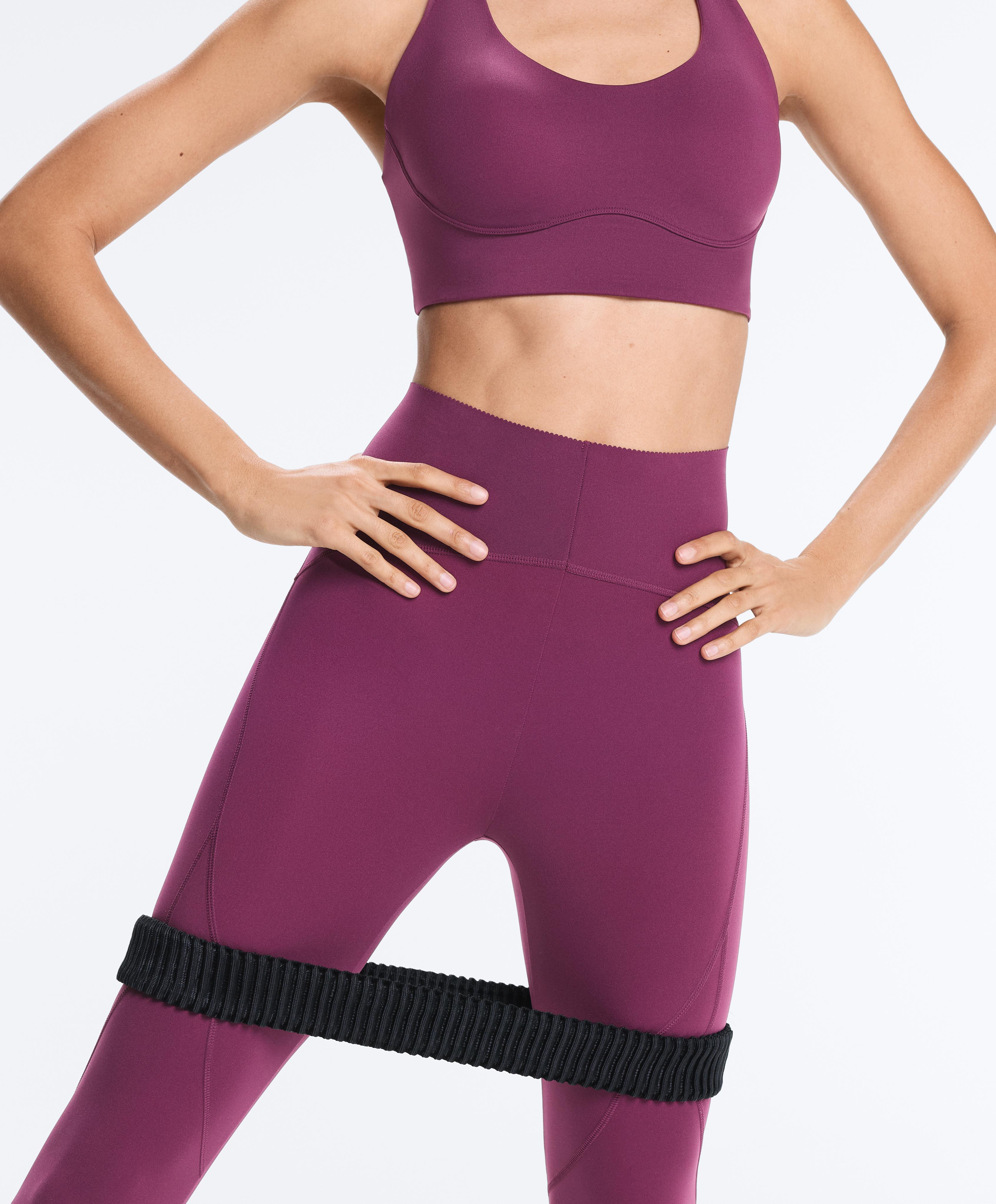 Basic compressive high-waisted ankle-length leggings — DARK PLUM