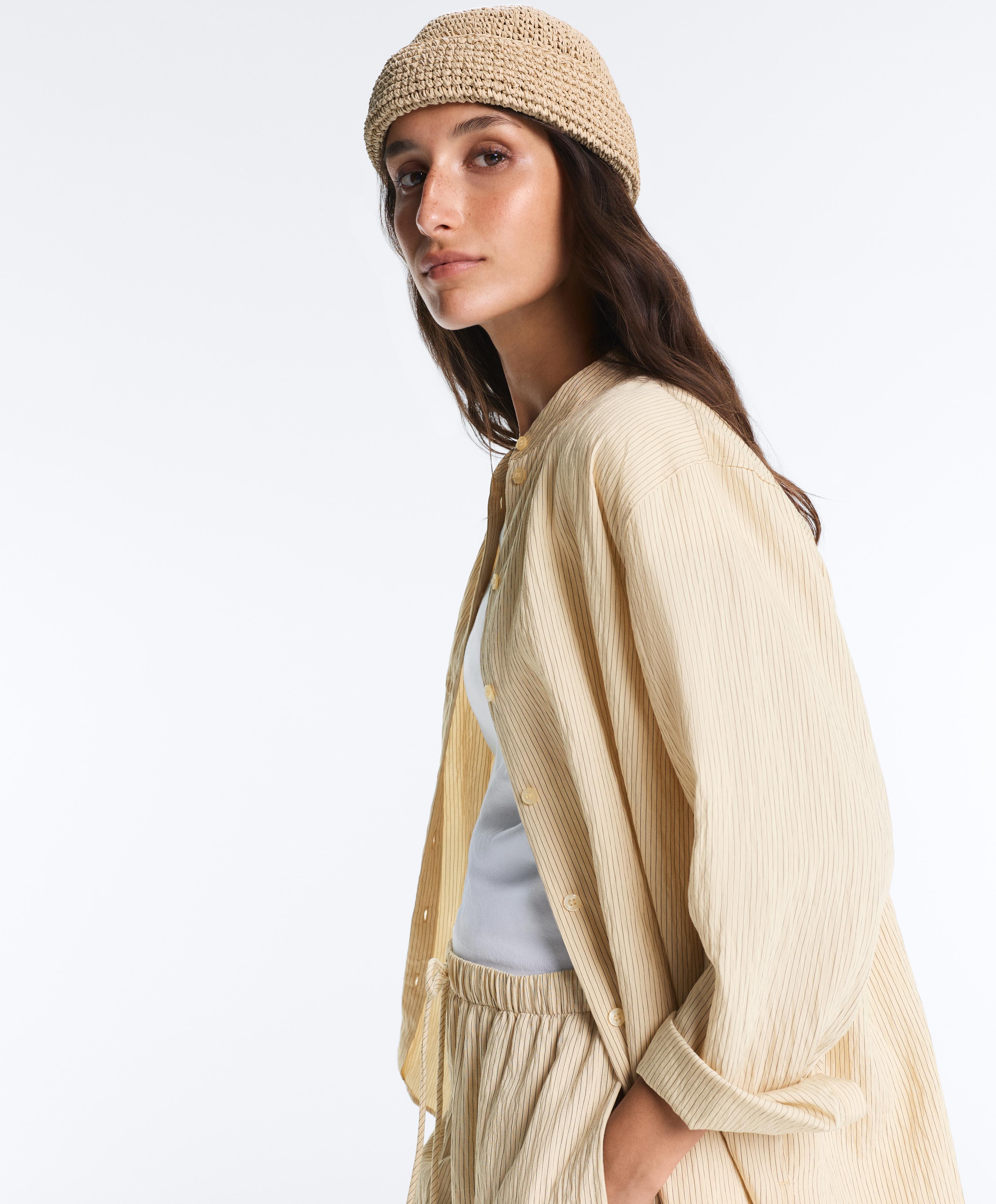 Raffia-effect sailor hat — NATURAL