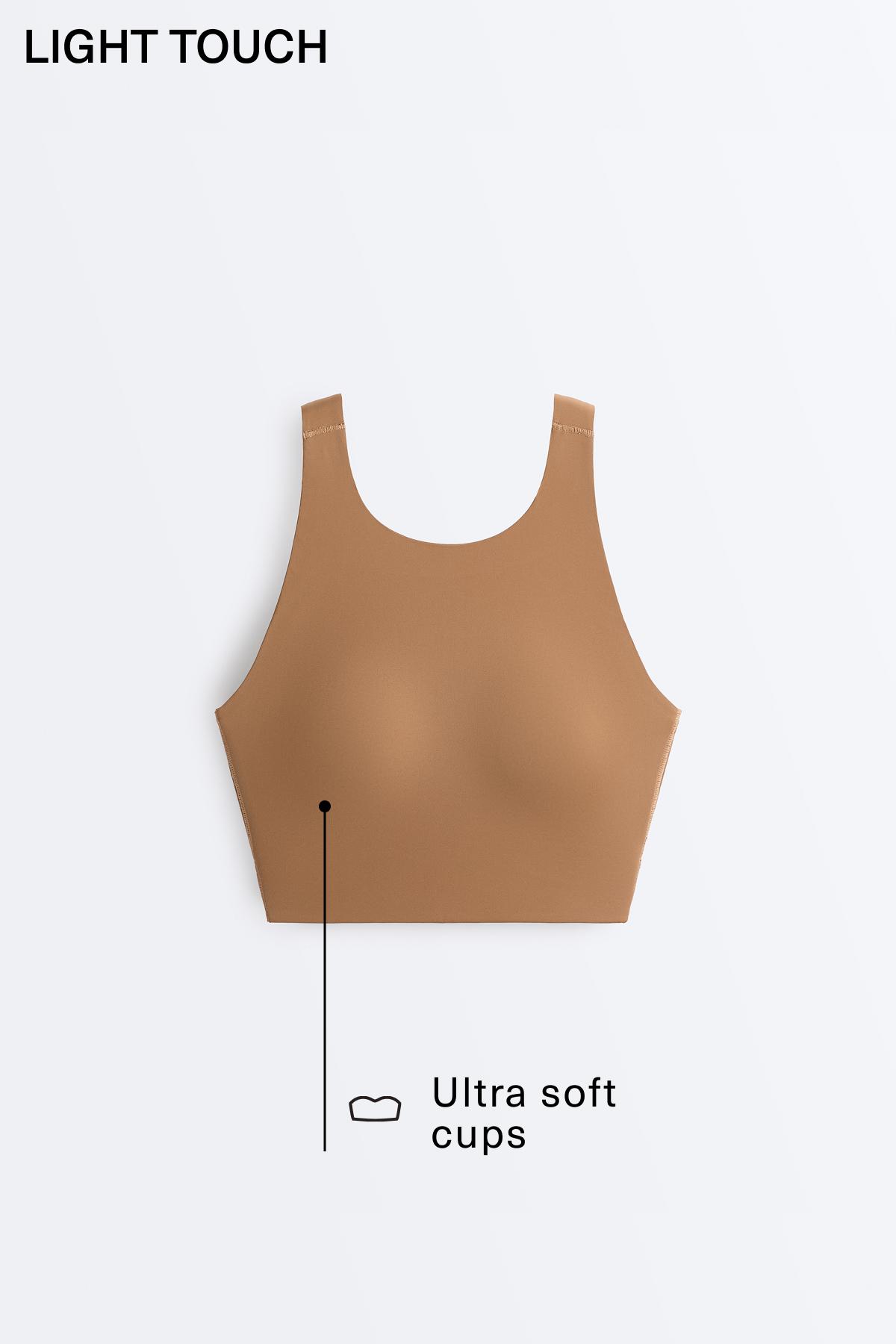 Light Touch crossover back tank top — PALE BROWN