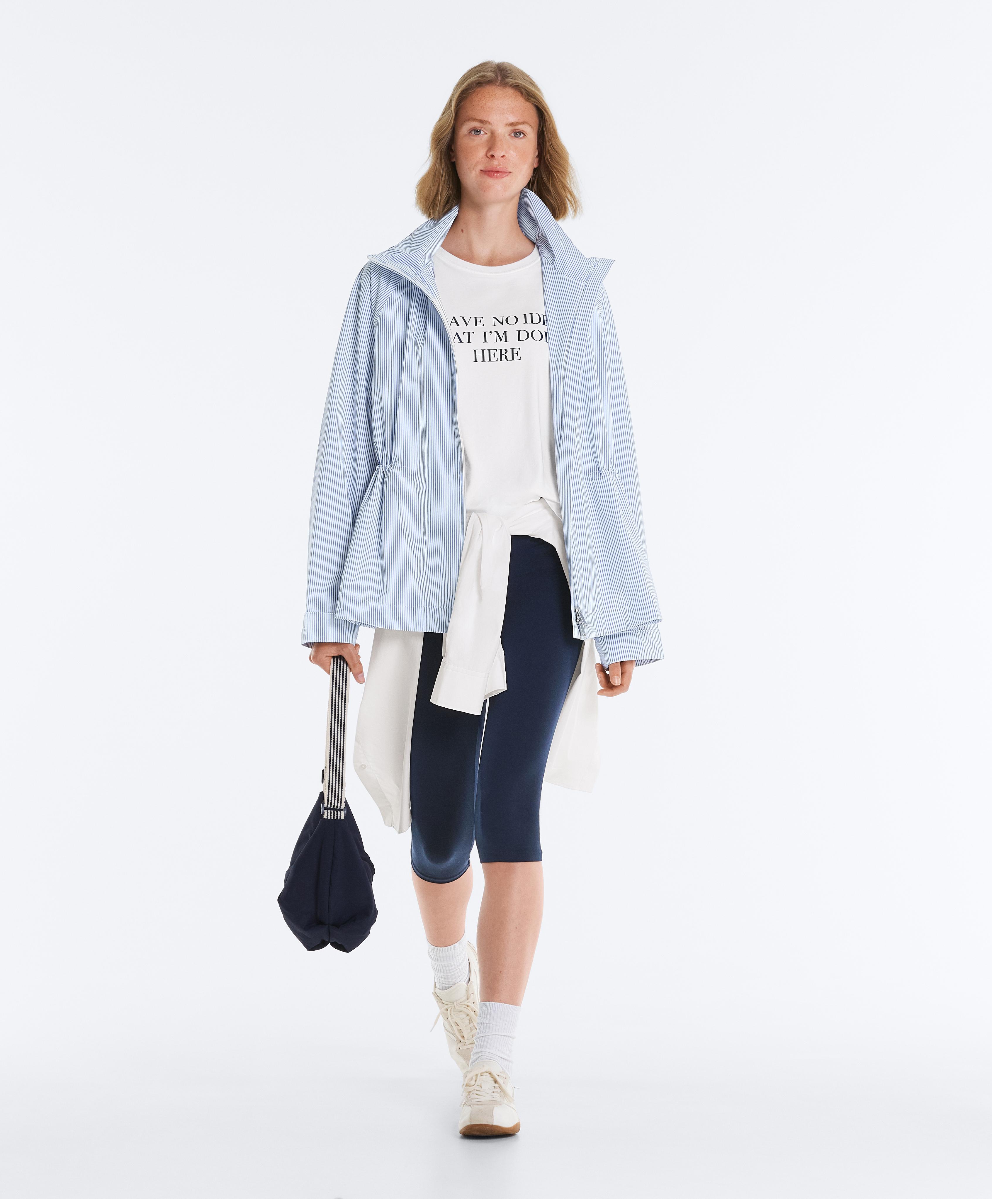 Extra lightweight 10k waterproof striped jacket — PALE BLUE