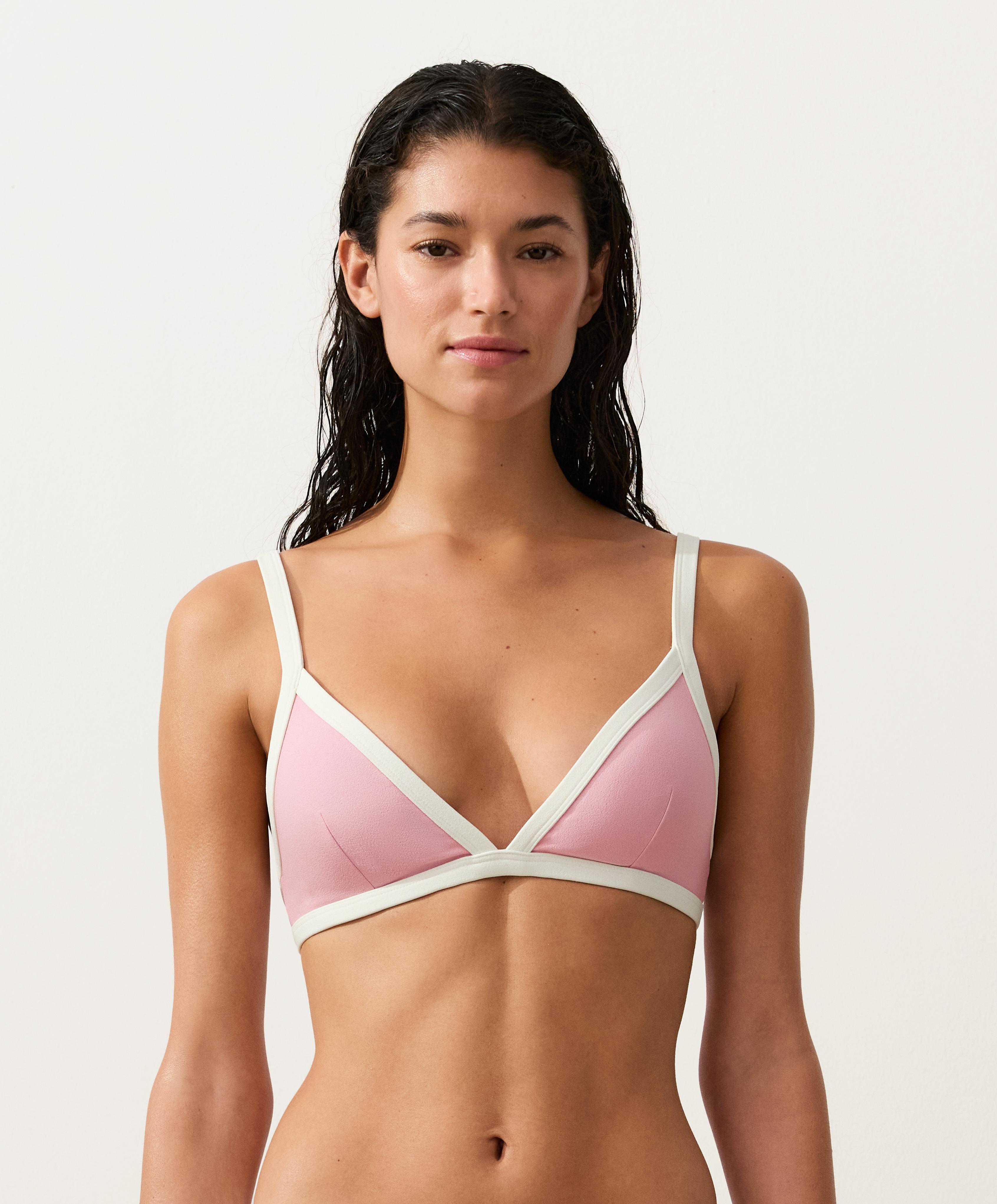 Bikini top triangular ribetes contraste Bikini top triangular ribetes contraste