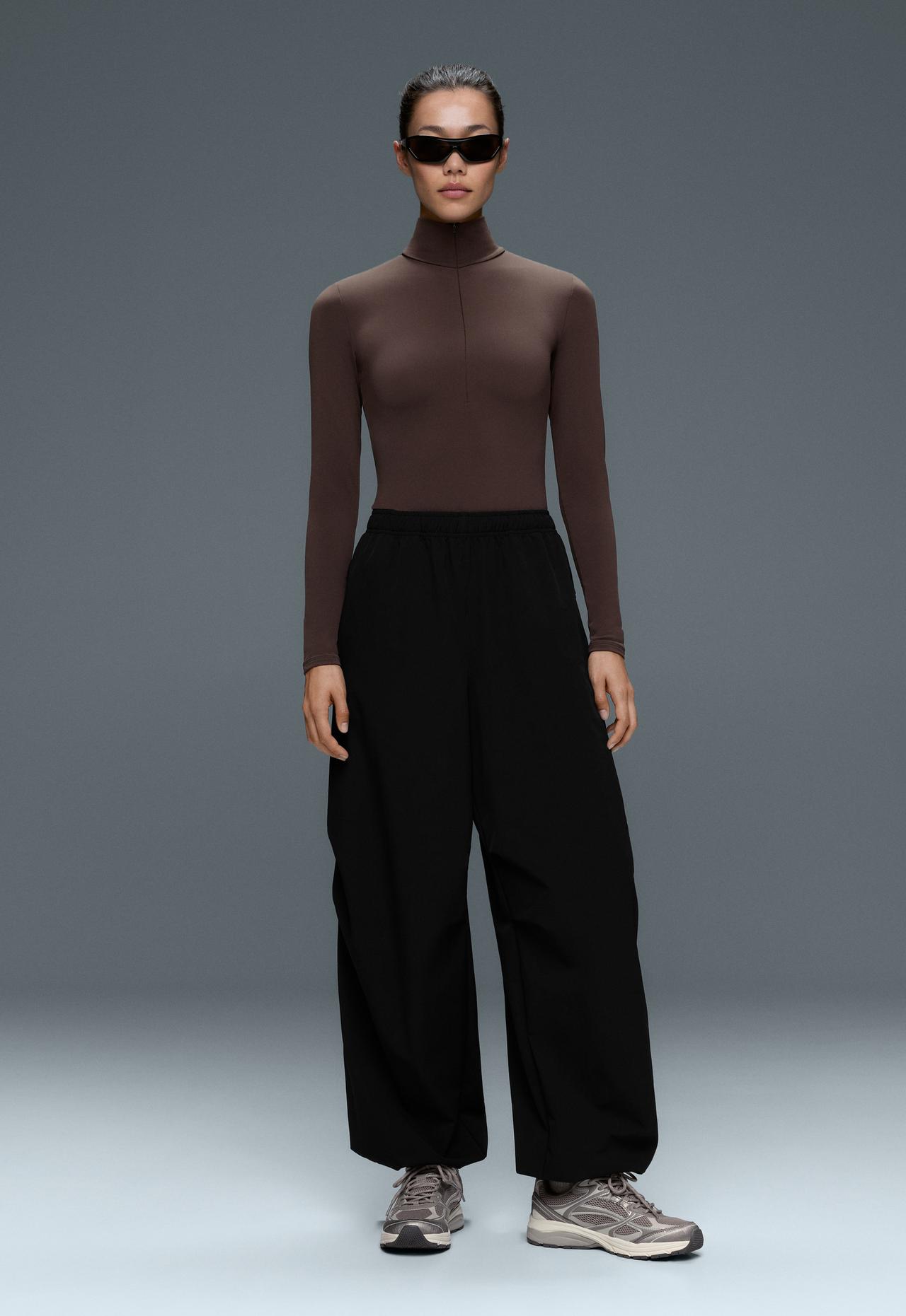 Thermal Base layer half-zip body — DARK BROWN