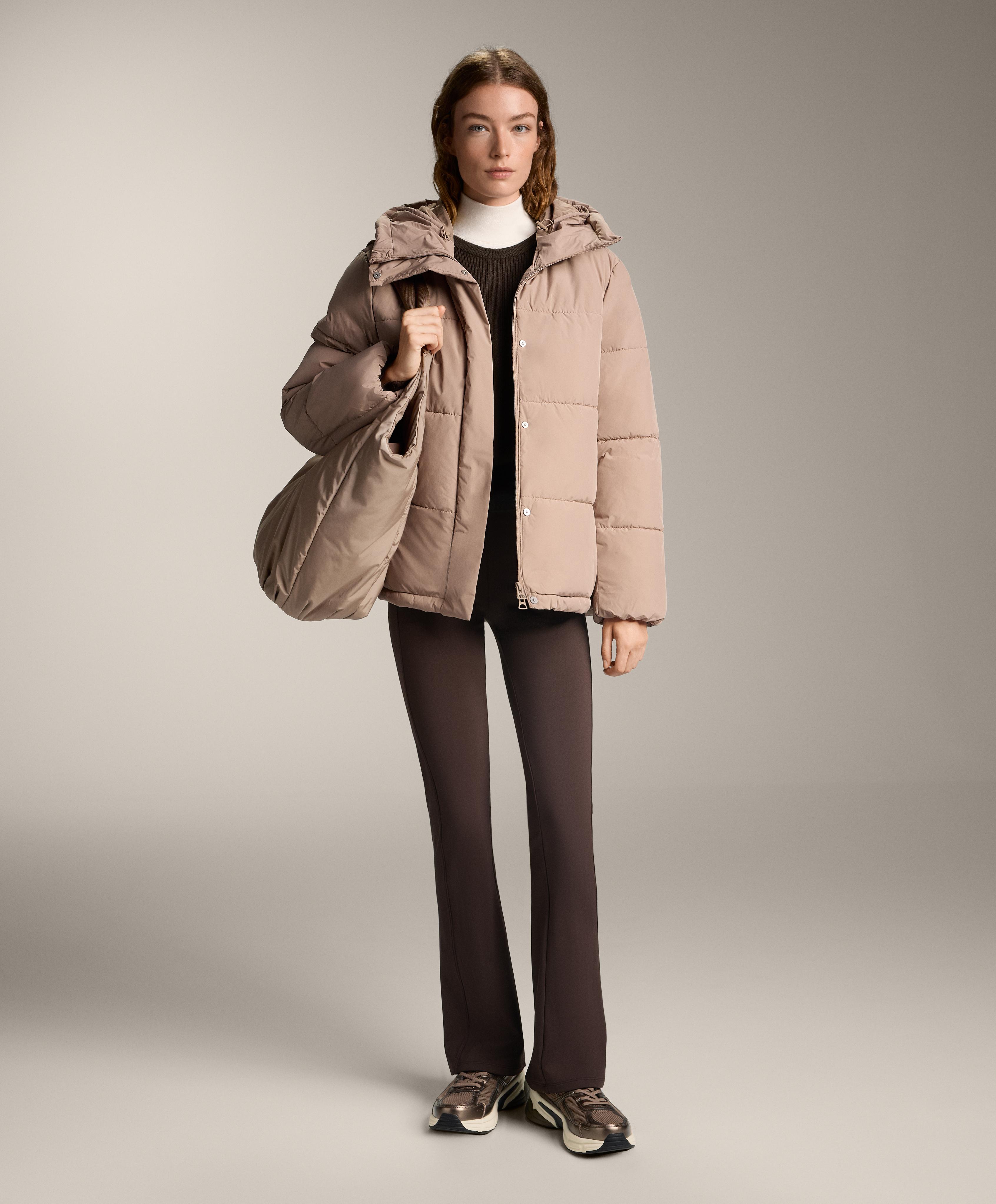 High rise warm flare trousers with pockets — DARK REDDISH‑BROWN