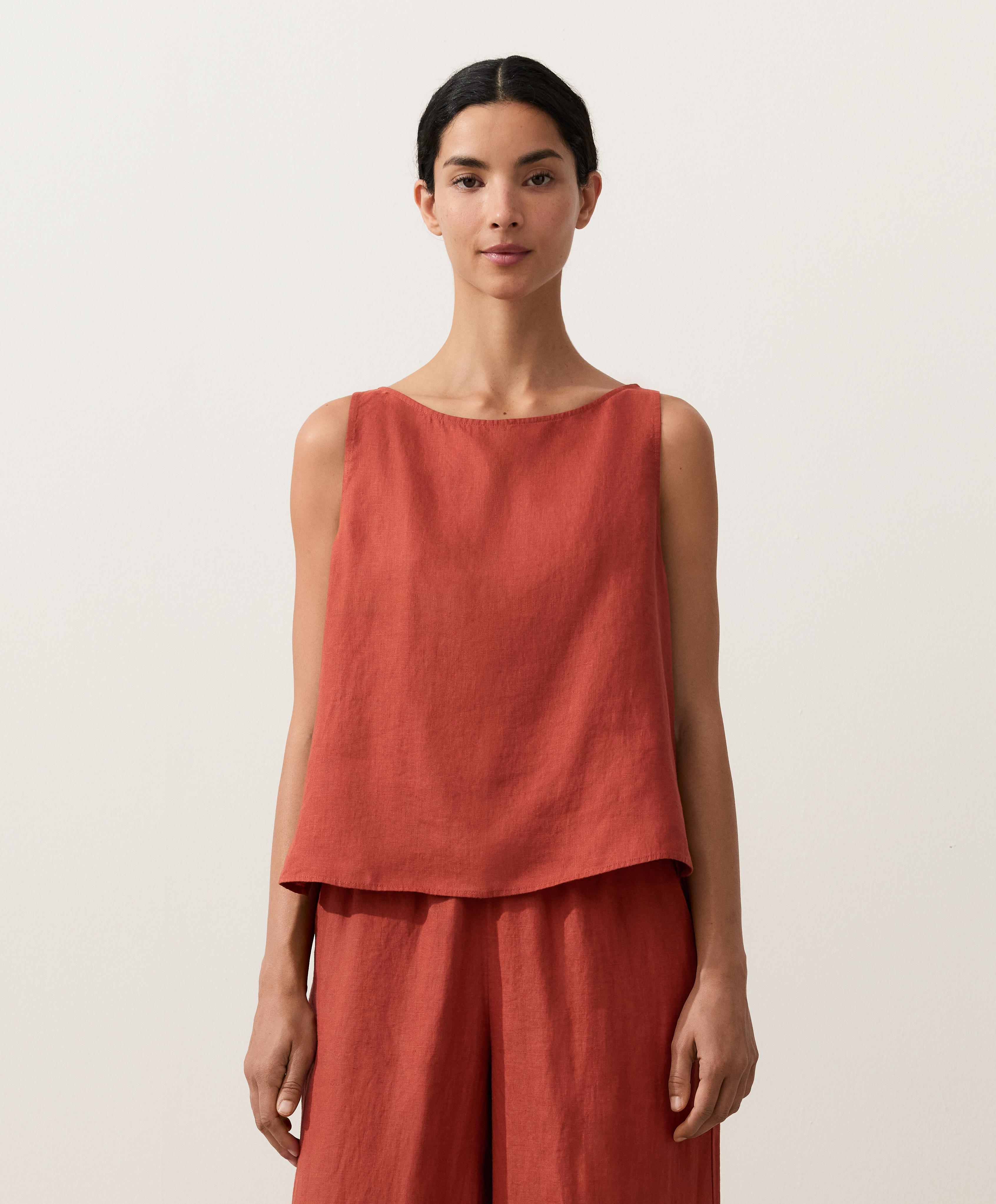 100% linen square Top