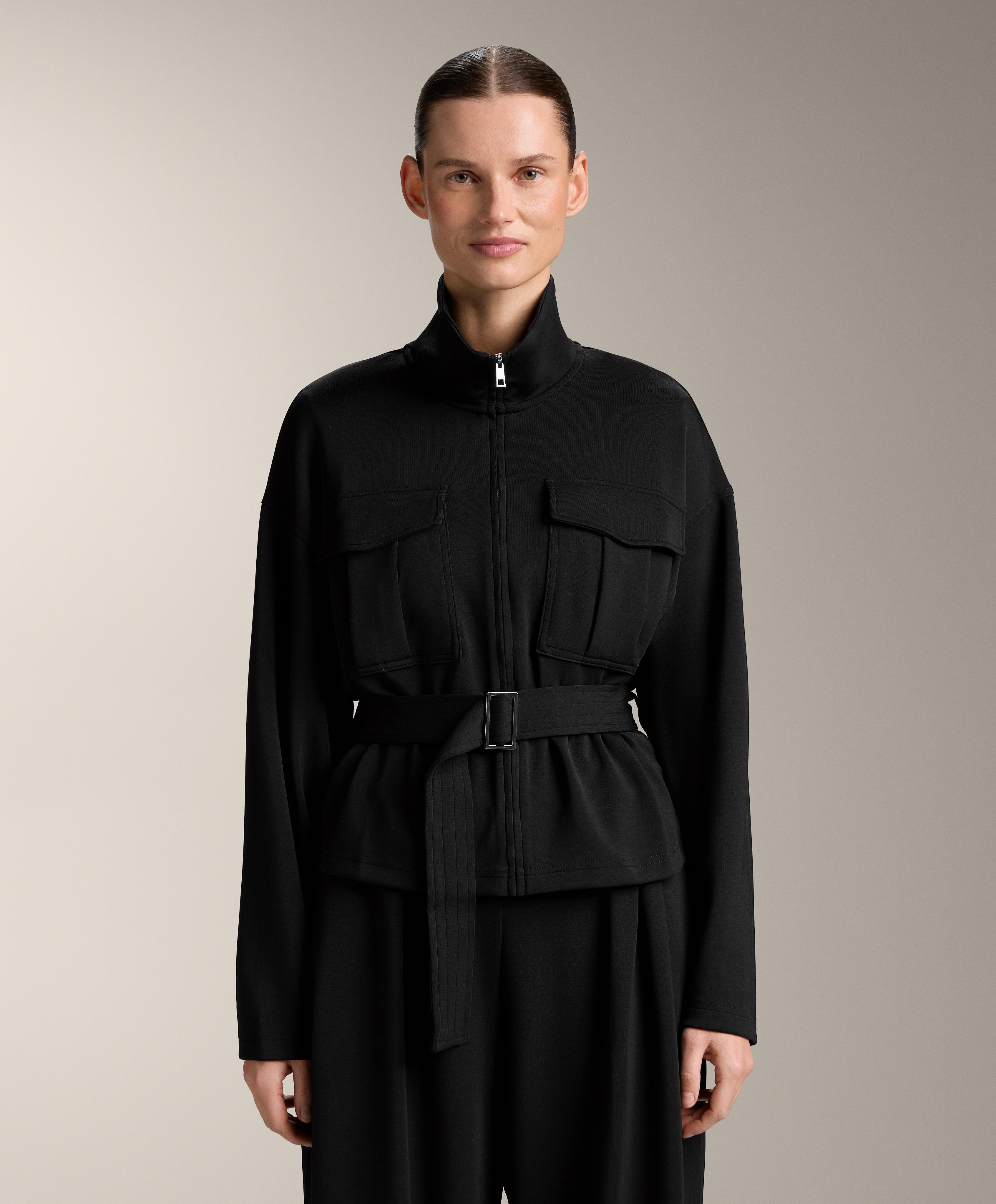 Soft-touch belted jacket with modal
