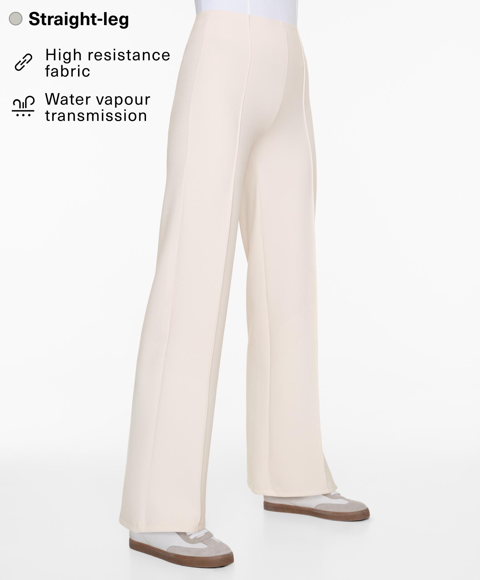 Neoprene-effect straight-leg trousers