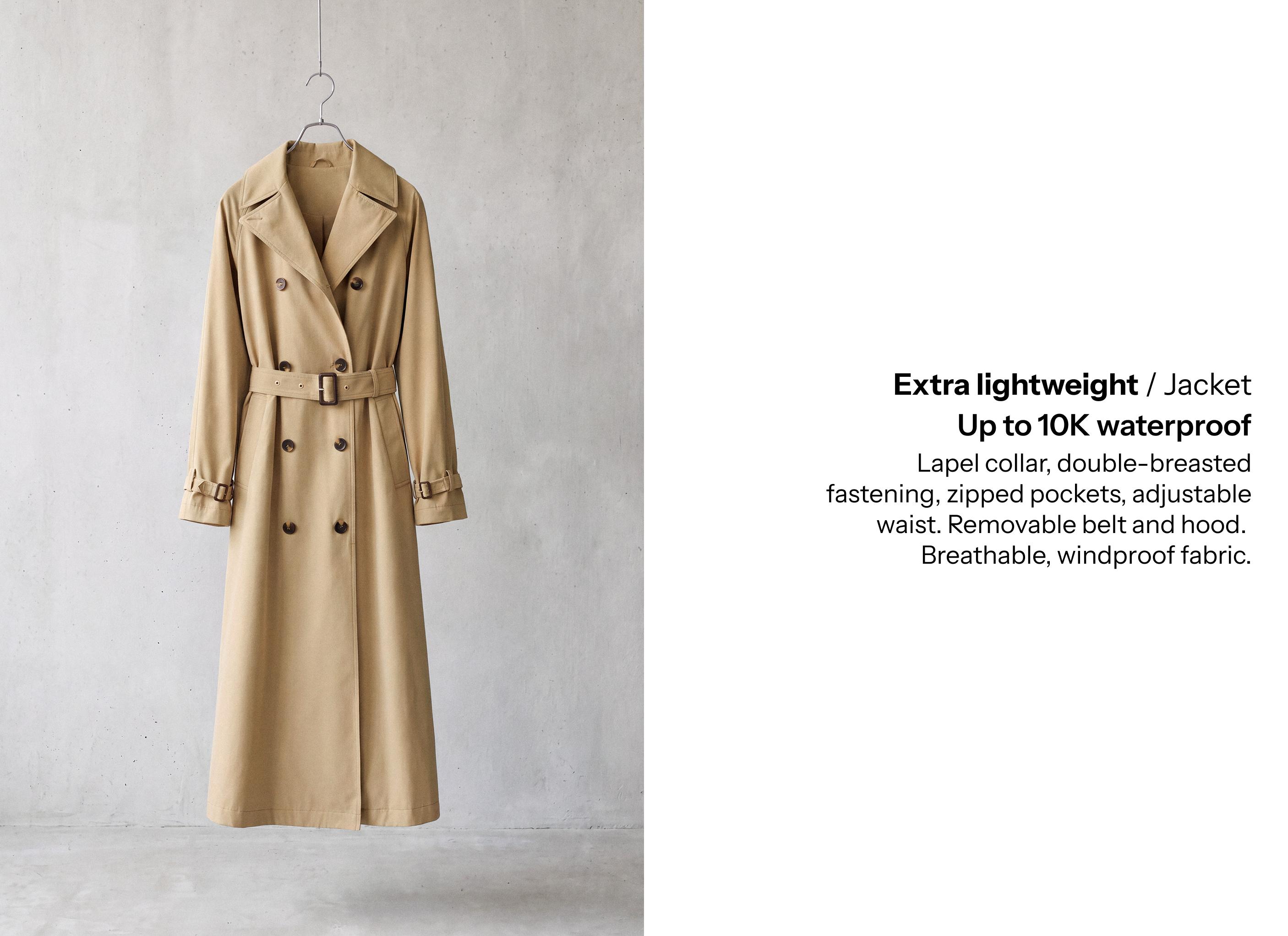 Extra lightweight 10k waterproof long jacket — CAMEL