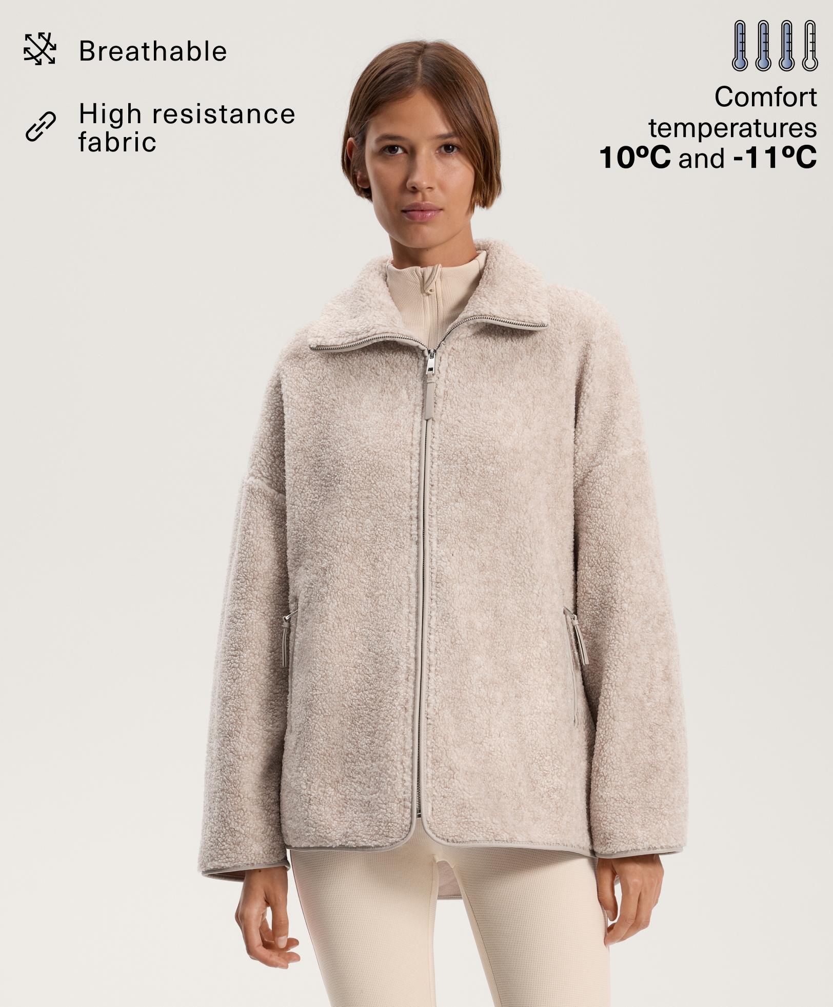 Широко яке от изкуствена агнешка кожа Широко яке от изкуствена агнешка кожа