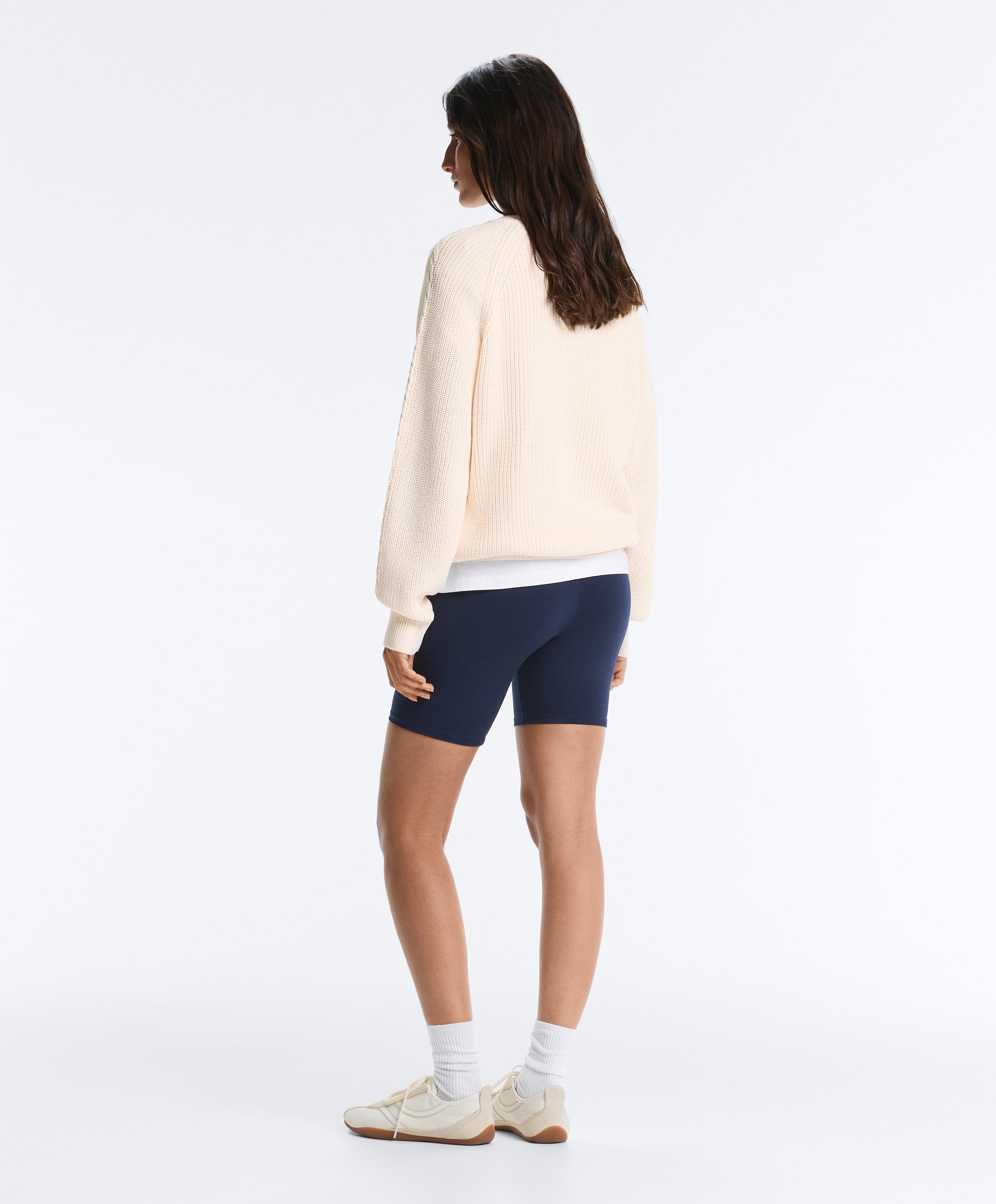 100% cotton cable knit jumper — ECRU