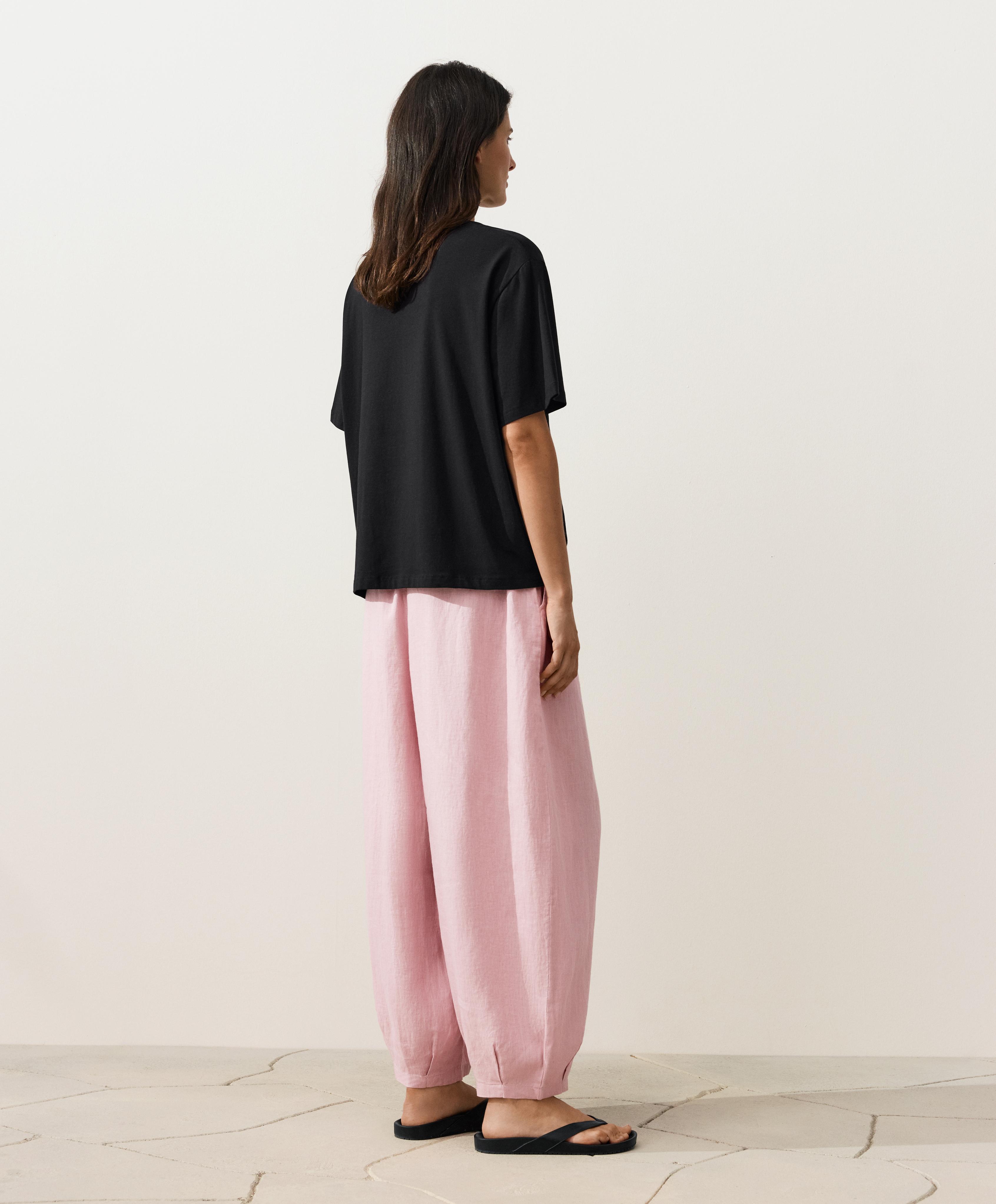 100% linen balloon trousers — DUSTY PINK