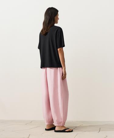 100% linen balloon trousers — DUSTY PINK 7